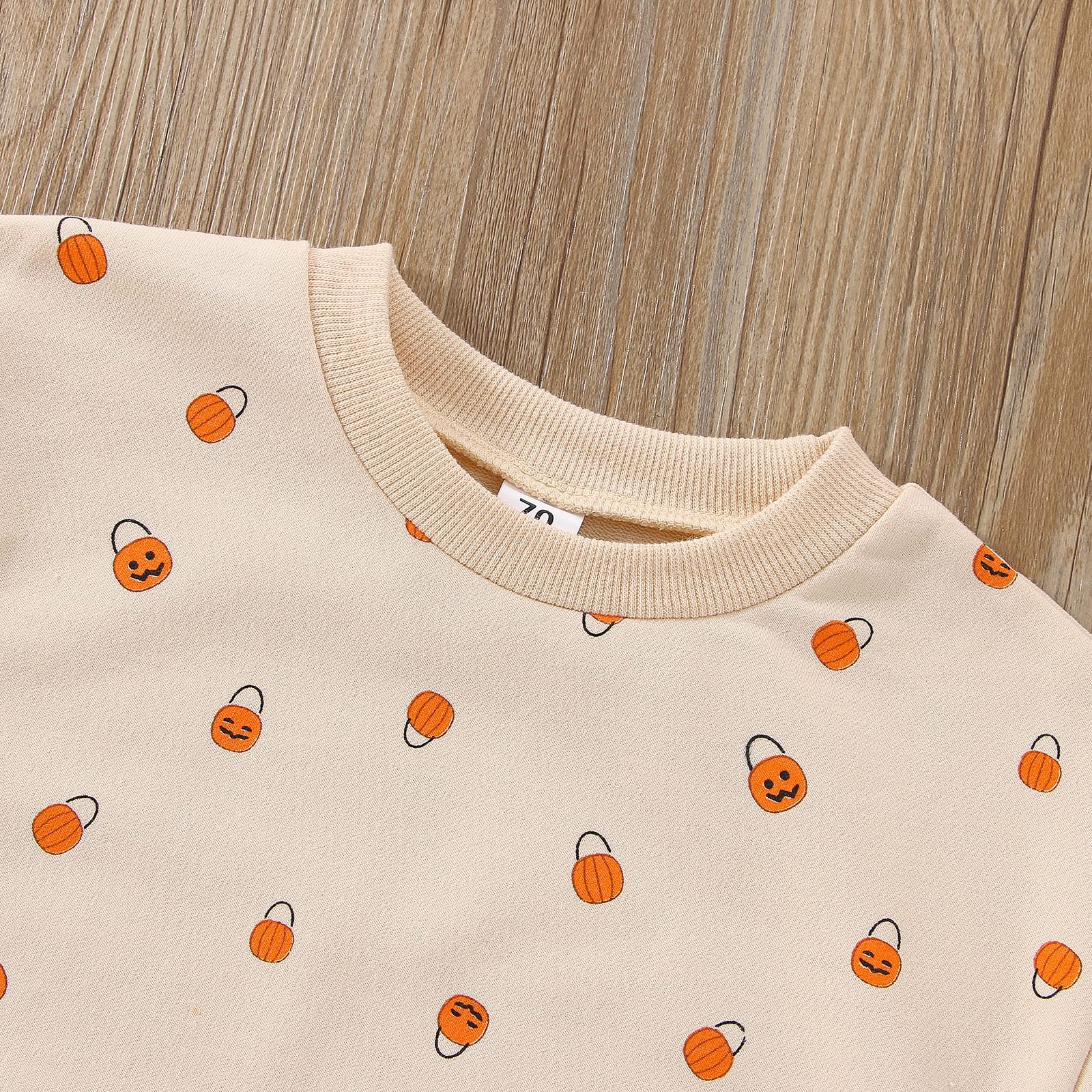 Adorable Halloween Pumpkin Sweatshirt & Bubble Romper Outfit for Toddler Boys & Girls - Cozy Fall Costume for Trick-or-Treating, Photo Shoots & Family Gatherings