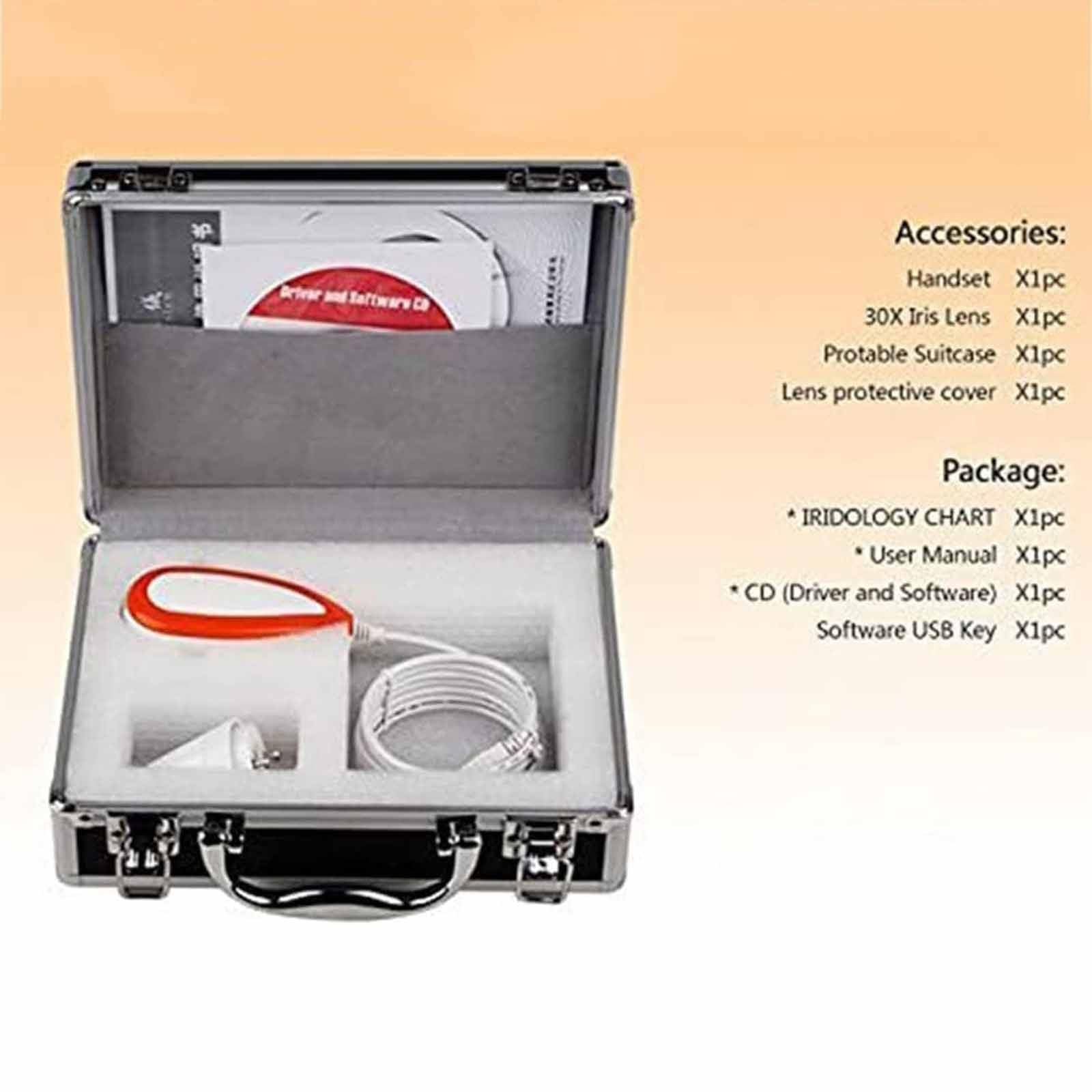 DaMga 30X Iris Analysis Camera with 5.0MP USB Detector - High Resolution 2560x1920 Iridology Camera with Left/Right Lamp & Analysis Software - Perfect for Eye Health Diagnosis, Alternative Medicine Practice, and Holistic Wellness Assessment