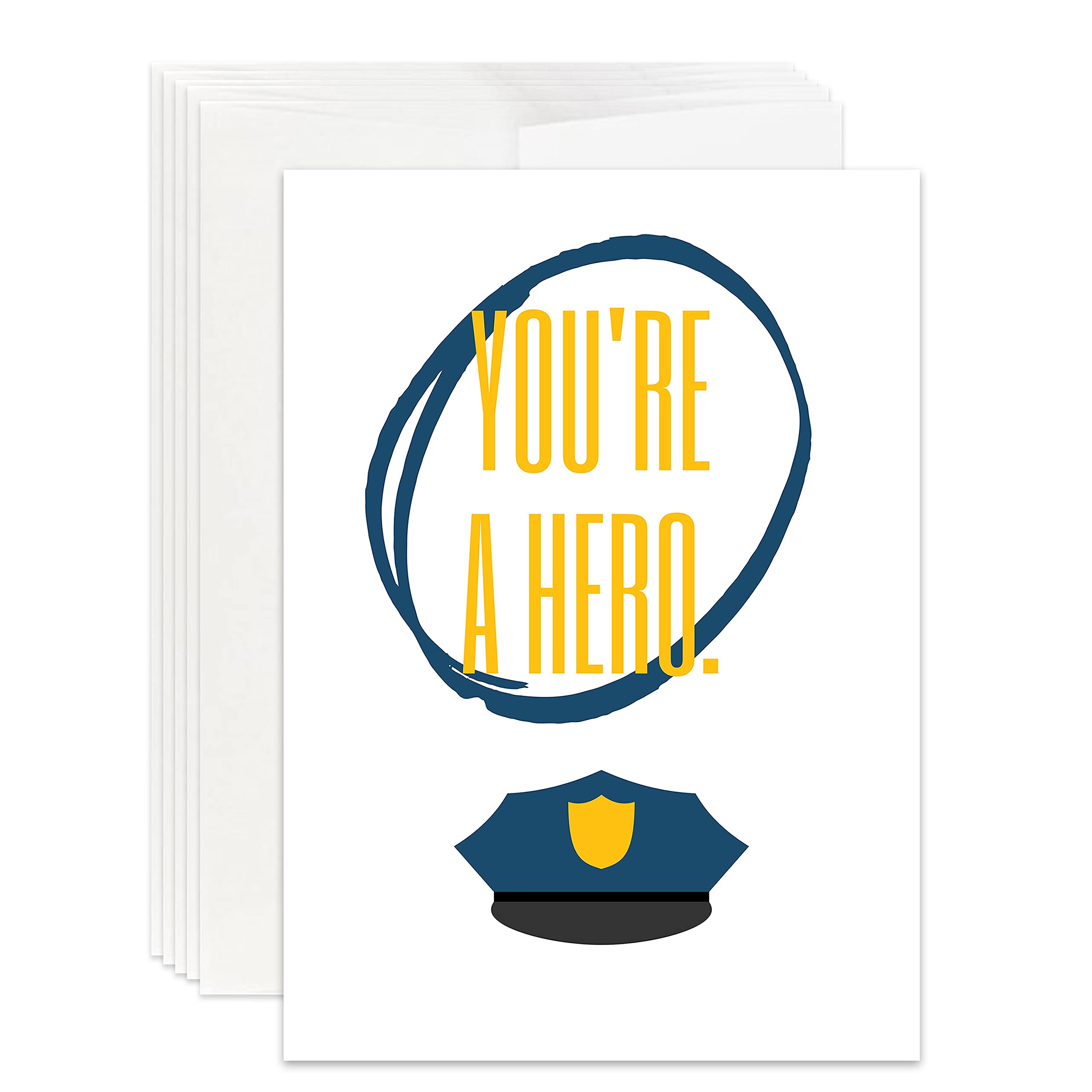 Christian Police Appreciation Thank You Cards - Pack of 25 Encouragement Greeting Cards for Law Enforcement Officers | Perfect for National Police Week, First Responder Gifts & Church Support