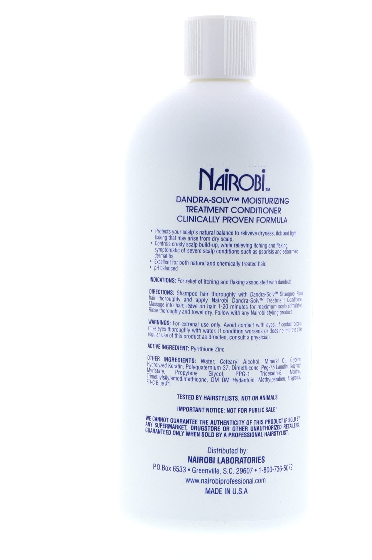 Nairobi Therapeutic Dandra-Solv Moisturizing Treatment Conditioner for Dry Scalp & Dandruff - 32 oz Unisex Hair Care - Perfect for Daily Use & Scalp Hydration