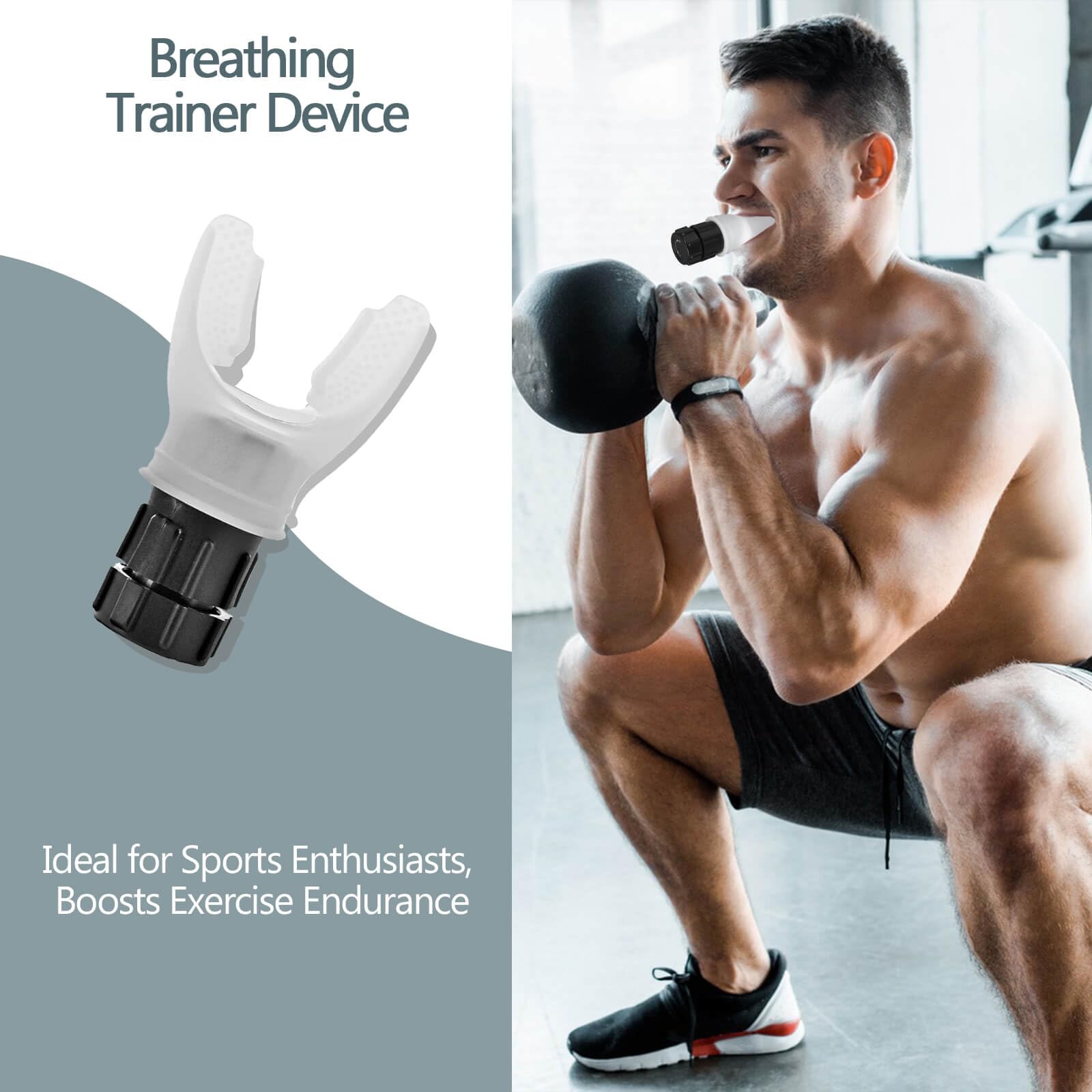 Portable Breathing Exercise Device - Adjustable Resistance Trainer for Oral & Muscle Strengthening | The Breather Respiratory Muscle Trainer | Easy to Clean (White) | Ideal for COPD, Asthma Recovery & Fitness Training