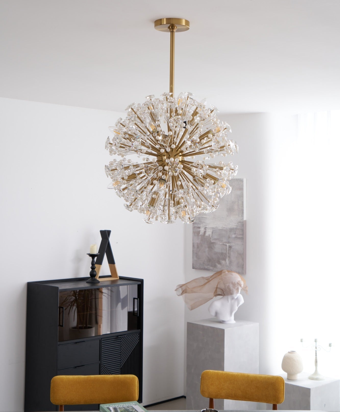 Dickinson Chandelier - Elegant Crystal Ceiling Light Fixture for Dining Room, Living Room & Bedroom | Perfect for Home Decor & Wedding Venues