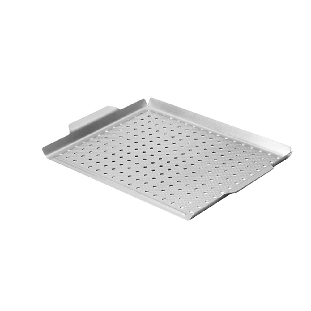 Nonstick BBQ Grill Basket with Holes - Stainless Steel Grill Tray for Vegetables, Meat, Fish & Shrimp - Perfect for Outdoor Cooking, Camping & Backyard Barbecues