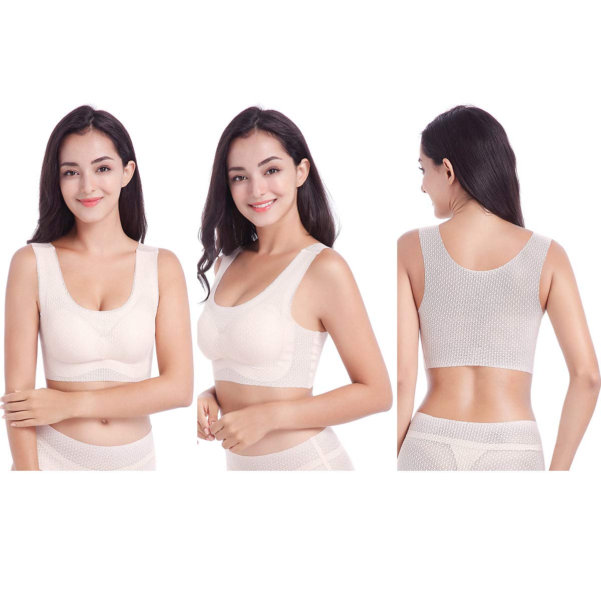 FEOYA Women’s Plus Size Sleep Bra - Wireless Stretch Bralette for Sports & Comfort - Perfect for Yoga, Lounging & Nighttime Wear
