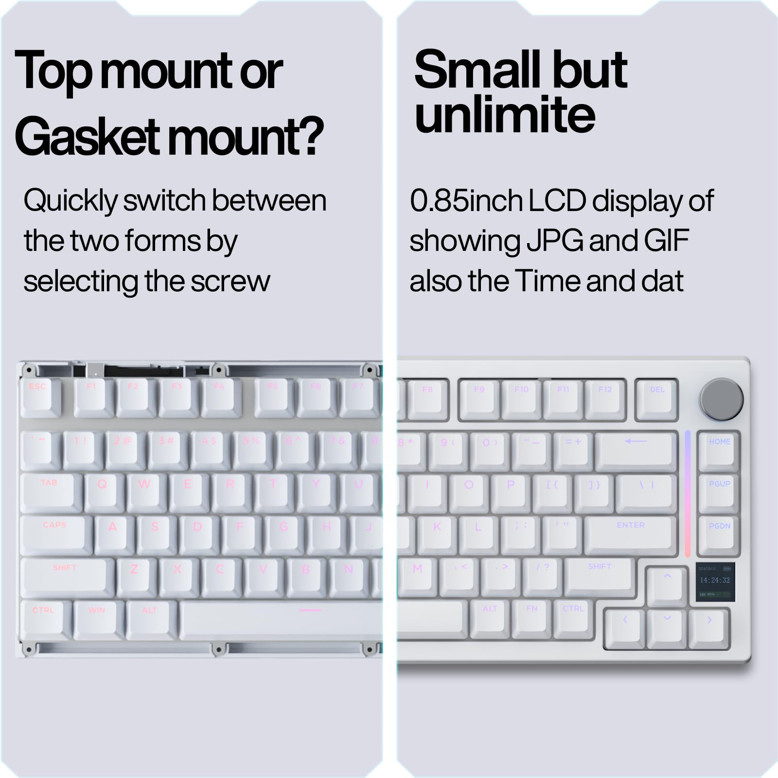 GK GAMAKAY TK75HE V2 Wired Mechanical Gaming Keyboard - 75% Layout, 8KHz Polling Rate, 0.01mm Rapid Trigger Accuracy, Hall Effect Magnetic Switches, RGB Backlit, TFT Screen (Black, Magnetic Phoenix) - Perfect for Competitive Gaming, Esports & Typing
