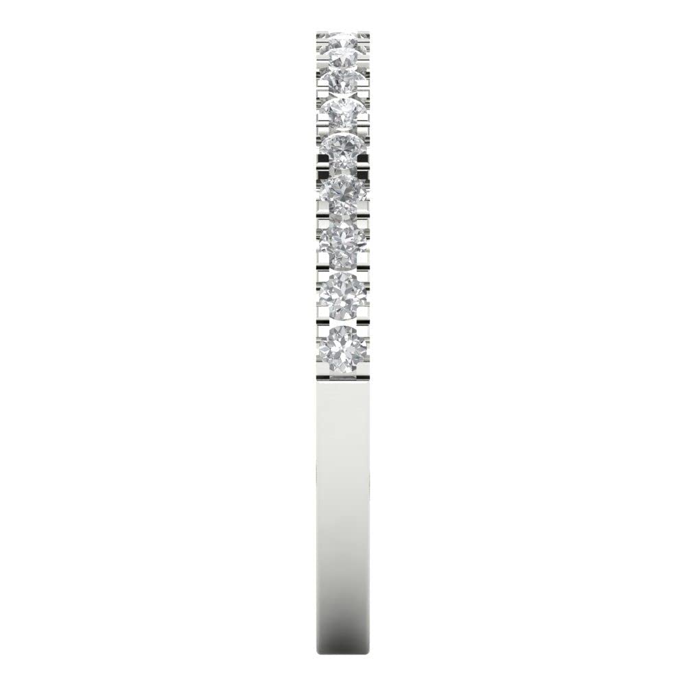0.57ct Round Cut Simulated Diamond Stackable Ring in 14K White Gold - Perfect for Wedding Bands, Anniversary Gifts & Everyday Elegance