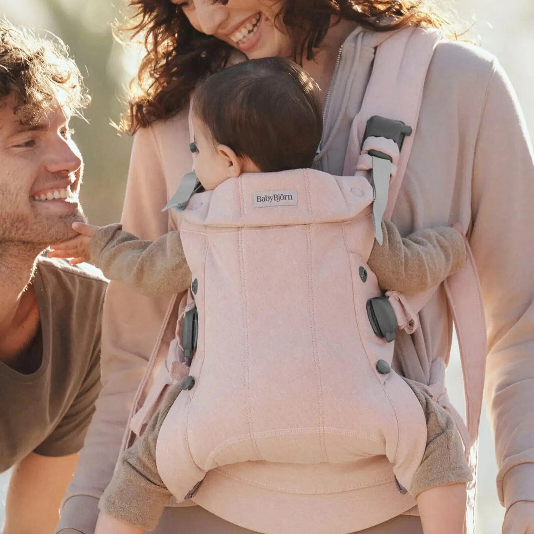 Baby Bjorn Baby Carrier Harmony - Light Pink Melange | Ergonomic & Comfortable Infant Carrier for Newborns to Toddlers | Perfect for Walking, Shopping & Traveling