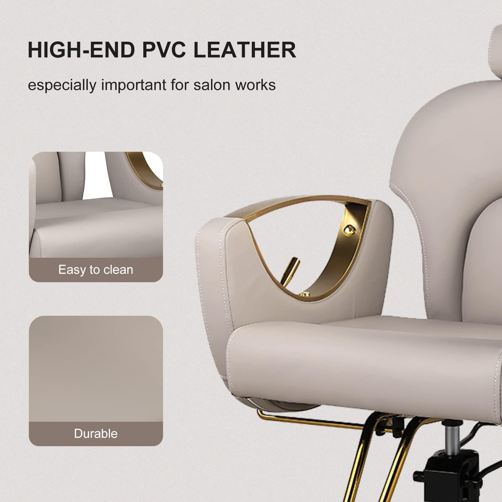 Professional Hydraulic Barber Chair - Adjustable Height Salon Recliner with Hydraulic Pump, Grey Shampoo Chair for Hairdressing & Beauty Salon Use