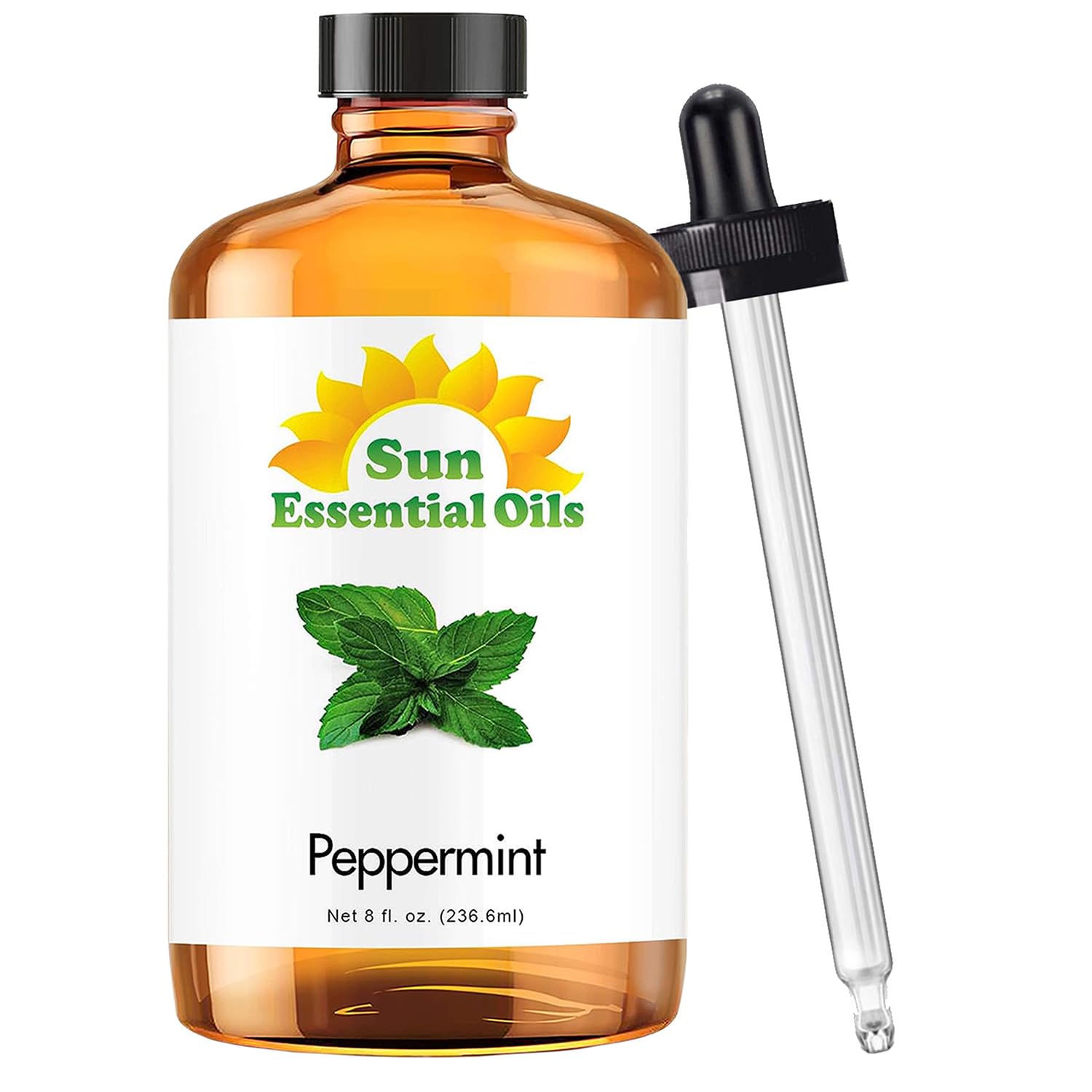 Peppermint Essential Oil 8 oz with Dropper - 100% Pure for Aromatherapy, Diffusers & Humidifiers | Skin Care, Massage Oil & Home Fragrance | Natural Pest Repellent for Ants | DIY Candle & Soap Making | Relaxation, Stress Relief & Better Sleep
