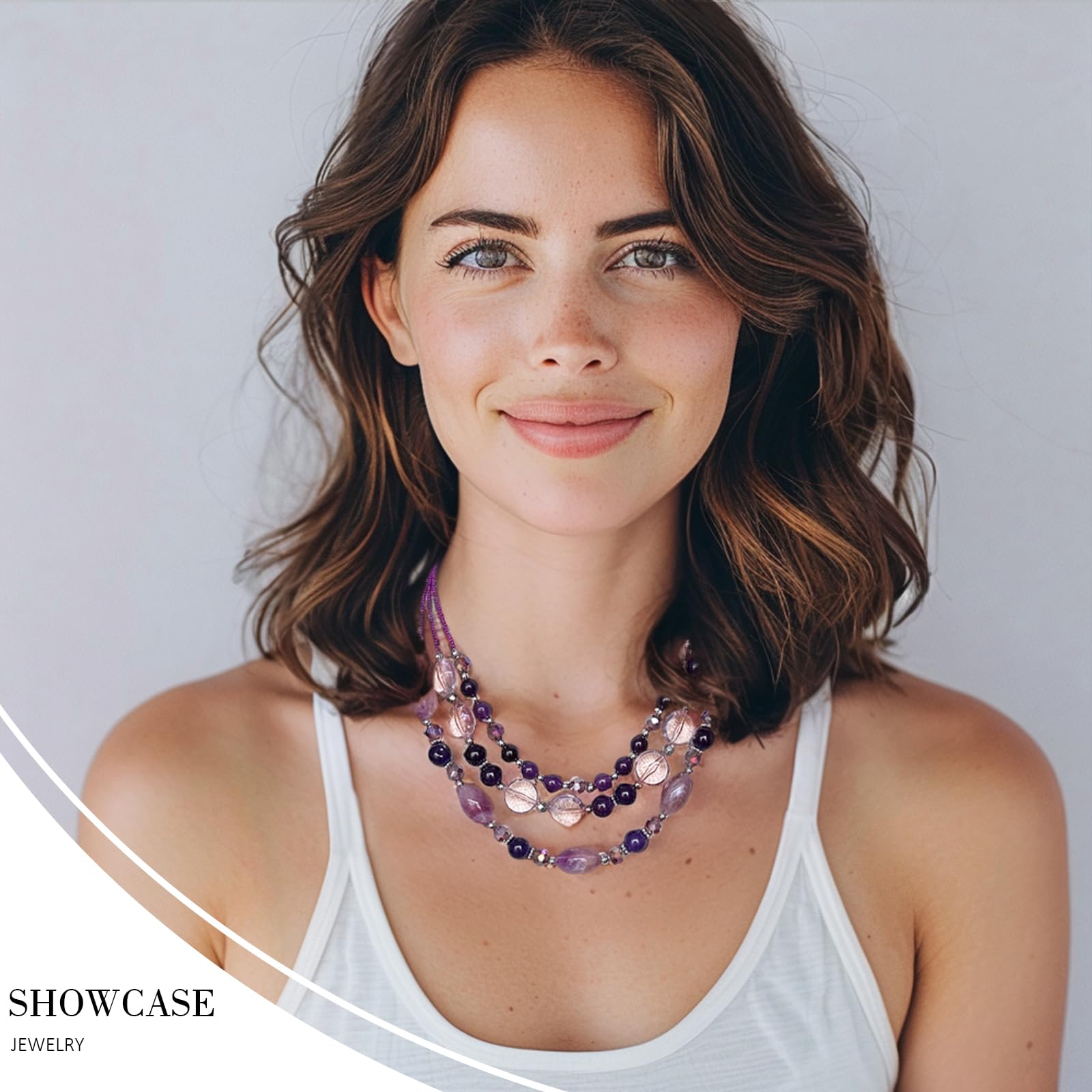 Chunky Layered Beaded Necklace for Women - Multi Strand Statement Jewelry, Fashion Birthday Gift for Mom - Perfect for Fall Outfits, Party Wear & Special Occasions