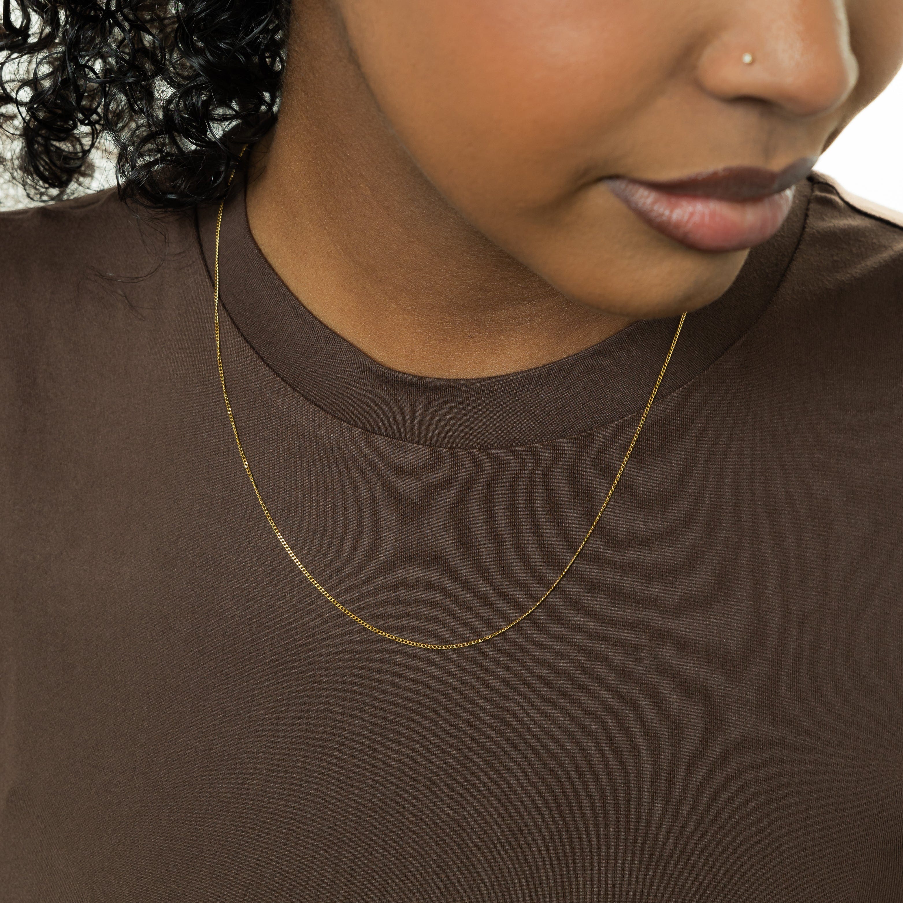 Micro Curb Chain Necklace for Women - Dainty Gold & Silver Layering Jewelry - Perfect for Everyday Wear, Gifts & Special Occasions