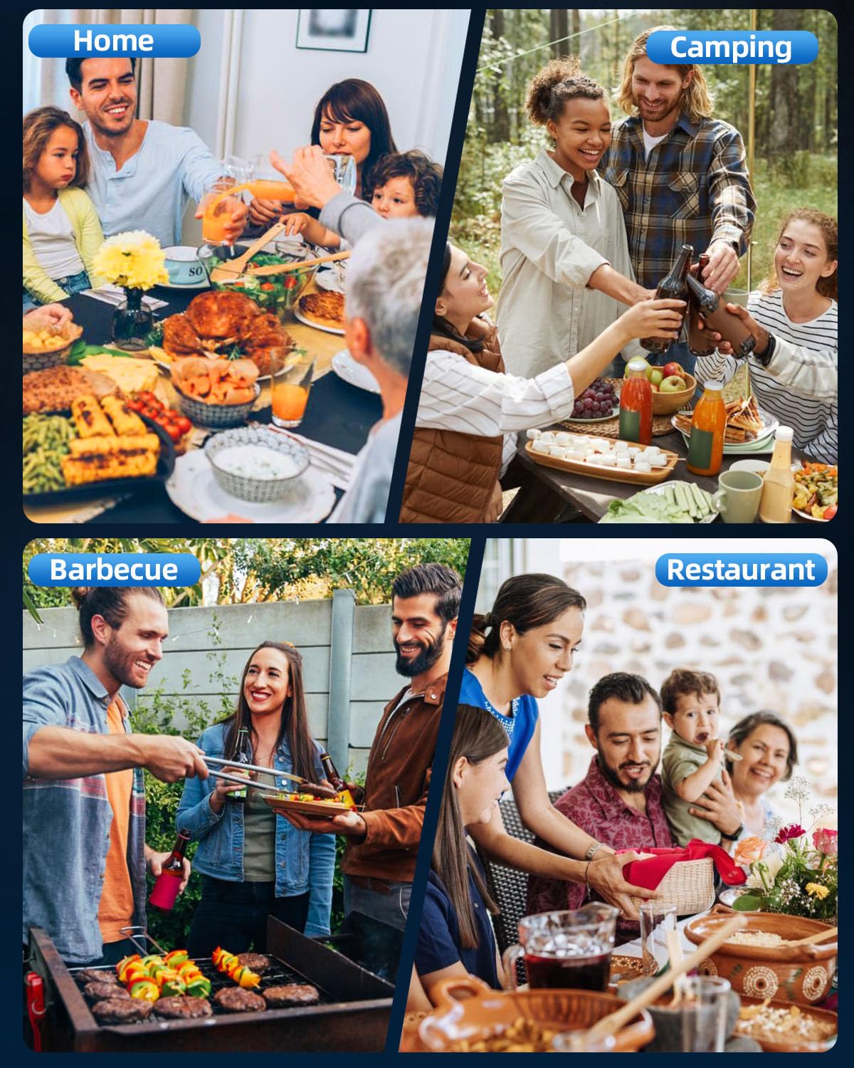 Premium Electric Salt and Pepper Grinder Set - Battery Powered with Adjustable Coarseness & LED Light - One Hand Automatic Operation - Stainless Steel Mill for Kitchen, Dining Table, or Outdoor BBQ (Silver)