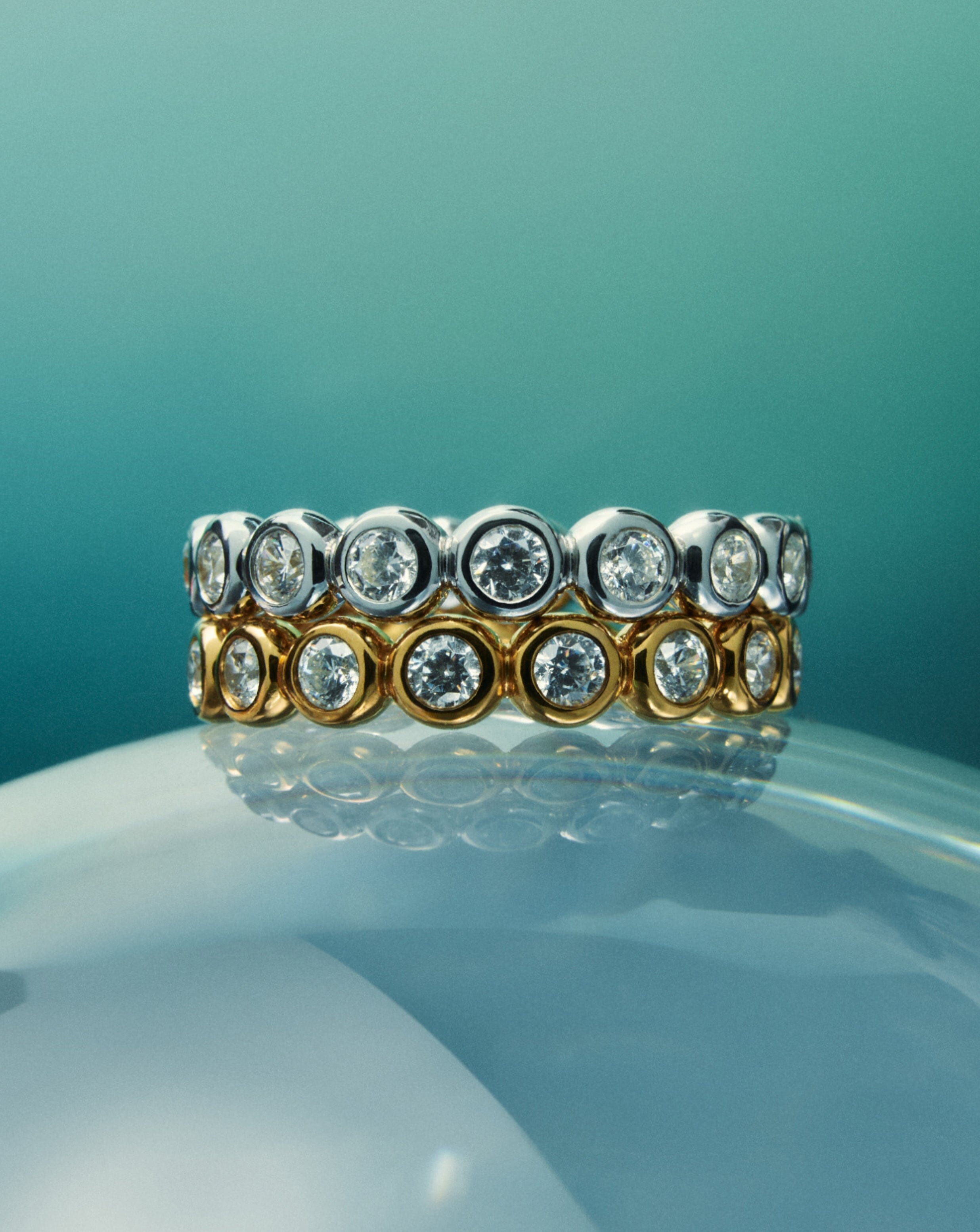 Tennis Eternity Stacking Ring - 18k Gold Vermeil Cubic Zirconia Wedding Band for Women | Perfect for Everyday Wear, Anniversary Gifts & Special Occasions