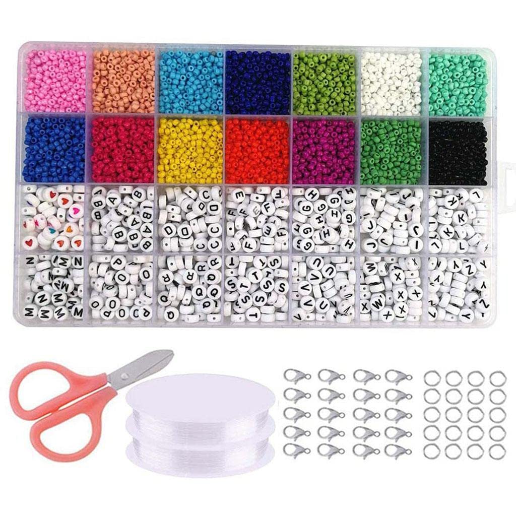 AMLESO 5800Pcs 3mm Beads - 14 Vibrant Colors for DIY Bracelet & Jewelry Making - Bulk Multicolor Craft Beads Kit for Kids & Adults - Perfect for Friendship Bracelets, Necklaces & DIY Projects