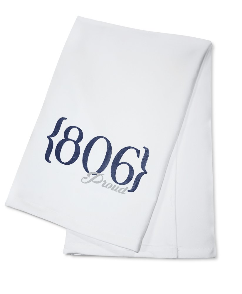 806 Area Code Lubbock Texas Cotton Tea Towel - Blue 100% Cotton Decorative Hand Towel for Kitchen, Home & Gifts | Dish Drying, Decor, Housewarming