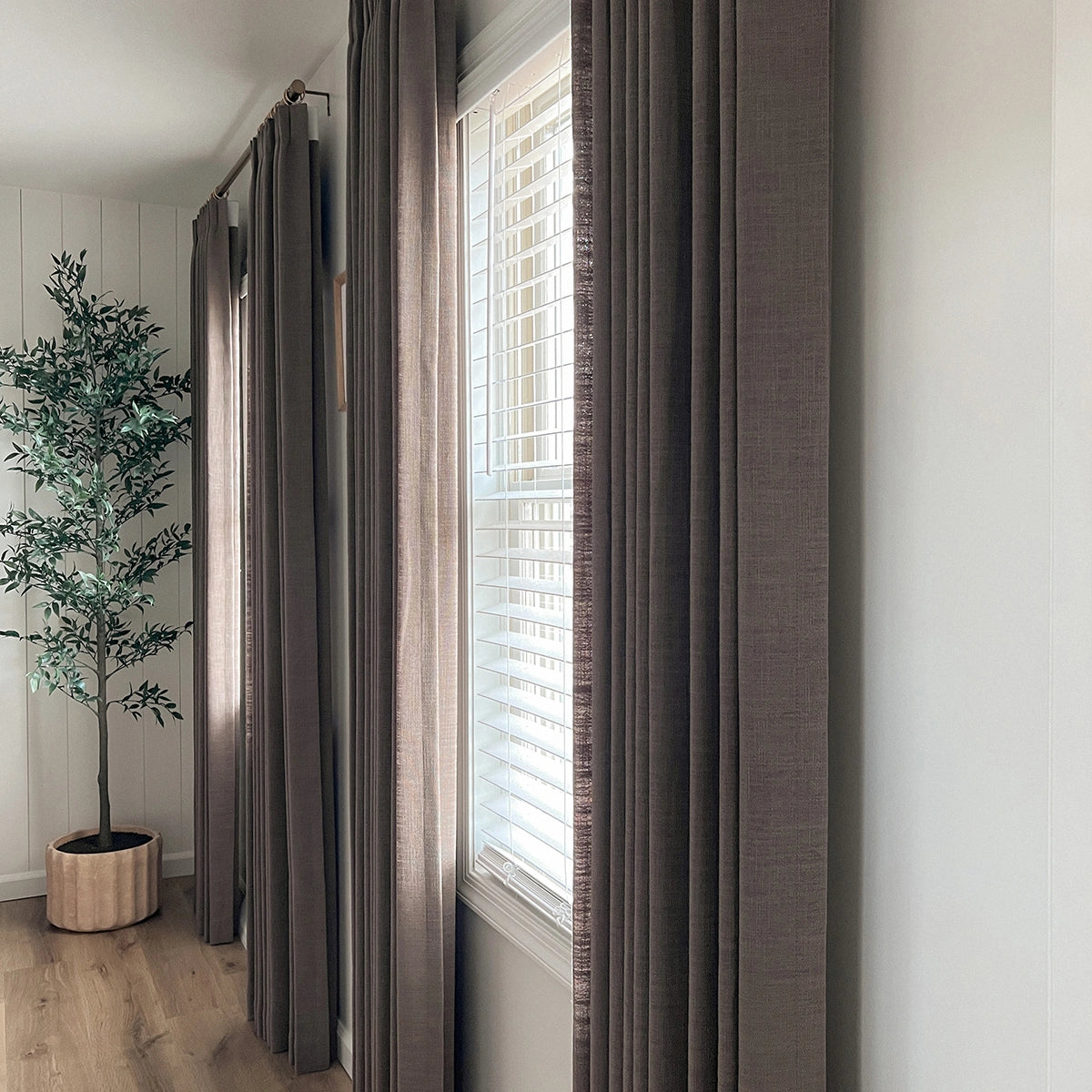 Pinch Pleated Blackout Curtains - 100% Linen Fabric for Modern Home Decor | Noise Reducing & Thermal Insulated Window Drapes for Bedroom & Living Room