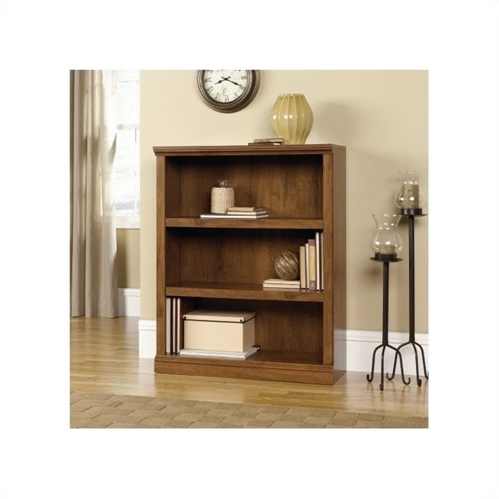 Pemberly Row 3 Shelf Bookcase in Oiled Oak - Solid Wood Bookshelf for Living Room, Bedroom & Office - Perfect for Organizing Books, Decor & Storage