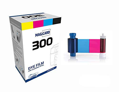 Bodno Magicard 300 Printer MC300YMCKO with 2 Color Ribbon (YMCKO) - 300 Prints Capacity - Includes Software Demo Card - Ideal for ID Badge Printing & Secure Access Control Systems