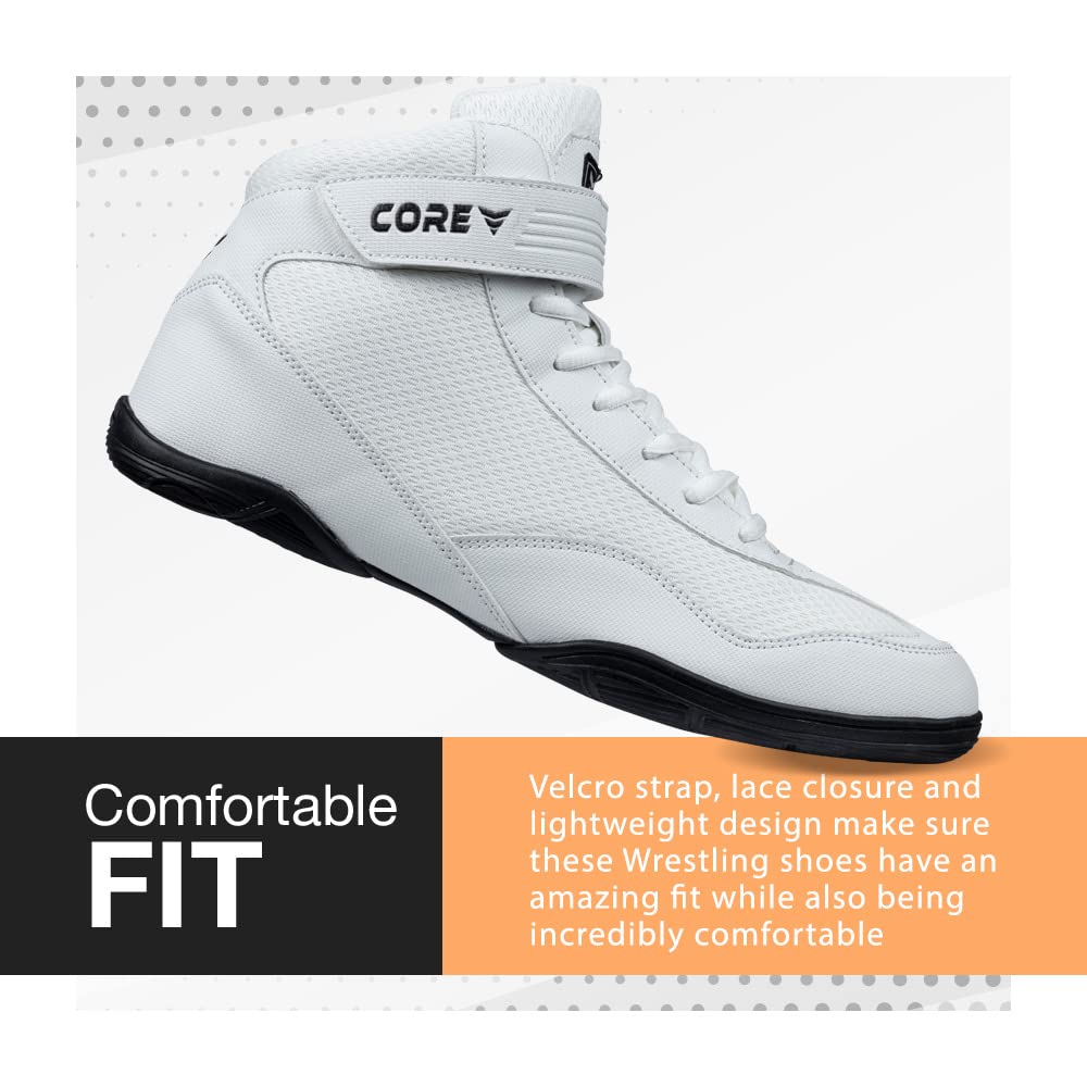 **CORE Wrestling Shoes for Men, Women & Kids – High Traction, Durable Combat Sports Footwear for Wrestling, Boxing, Weightlifting & Bodybuilding – Lightweight Gym Shoes for Training & Competitions**