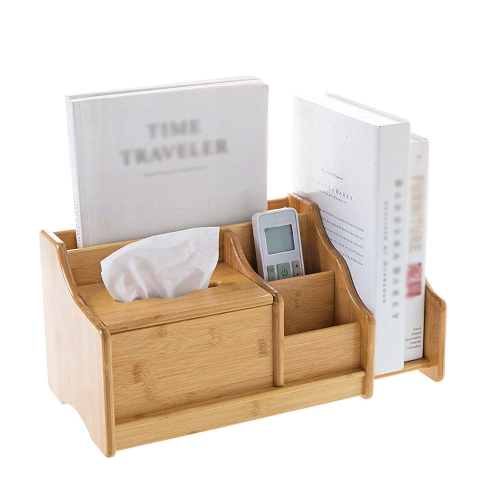 Natural Bamboo Desktop Storage Box & Extendable Bookshelf - Multifunctional Organizer for Office, Bedroom, Living Room | Perfect for Home Office Organization, Book Storage & Stationery Management