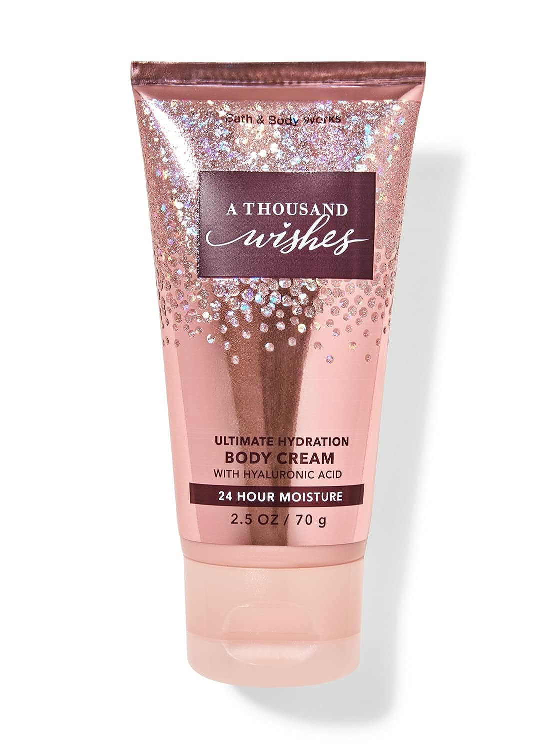 Bath and Body Works Travel Size 2.5 Oz Body Cream - 24 Hour Moisturizing A Thousand Wishes Scent | Perfect for On-the-Go Hydration, Gym Bags & Weekend Getaways