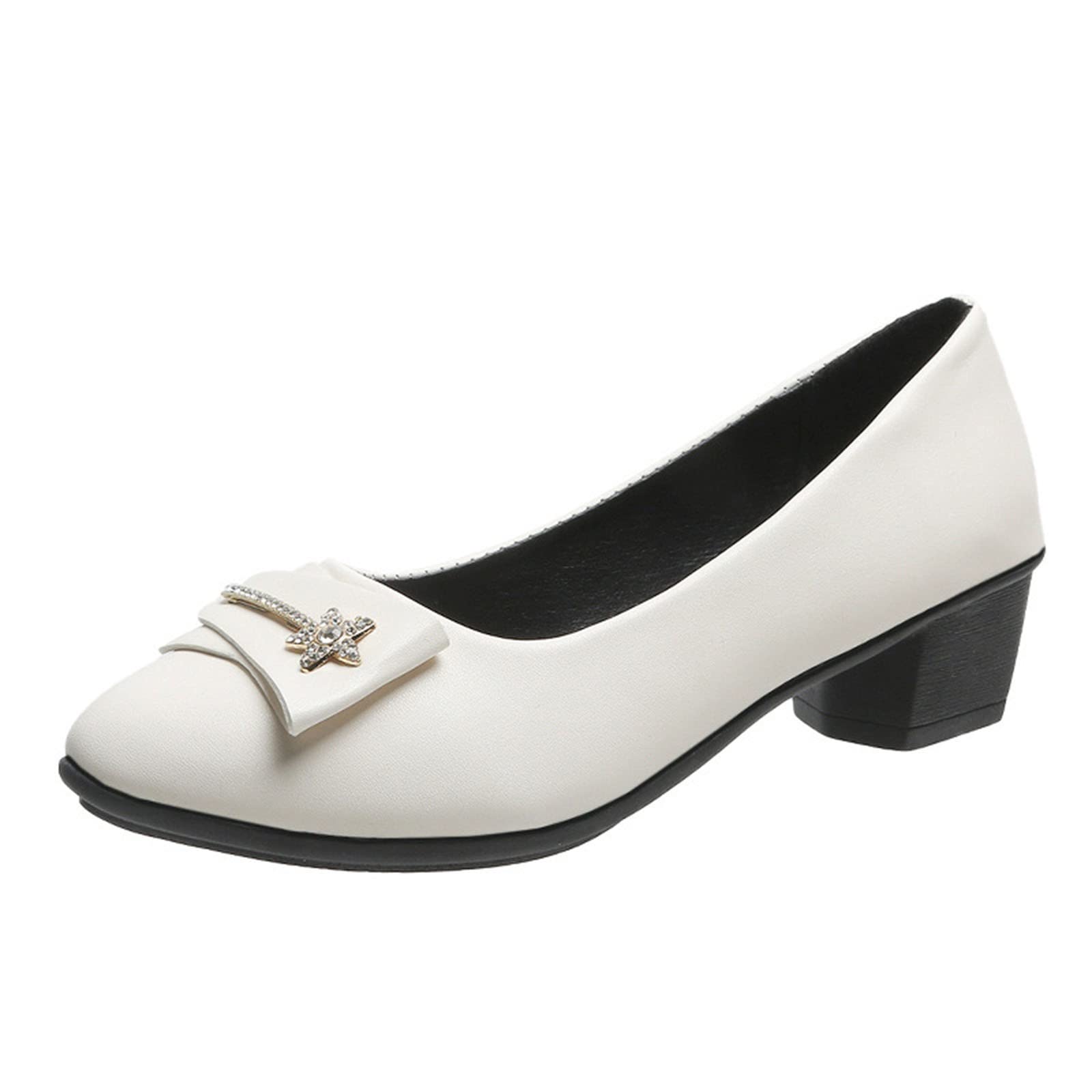 Women's White Casual Sneakers with Gold Accents - Slip-On High Heel Booties & Sandals for Everyday Wear | Perfect for Office, Dating & Party Occasions