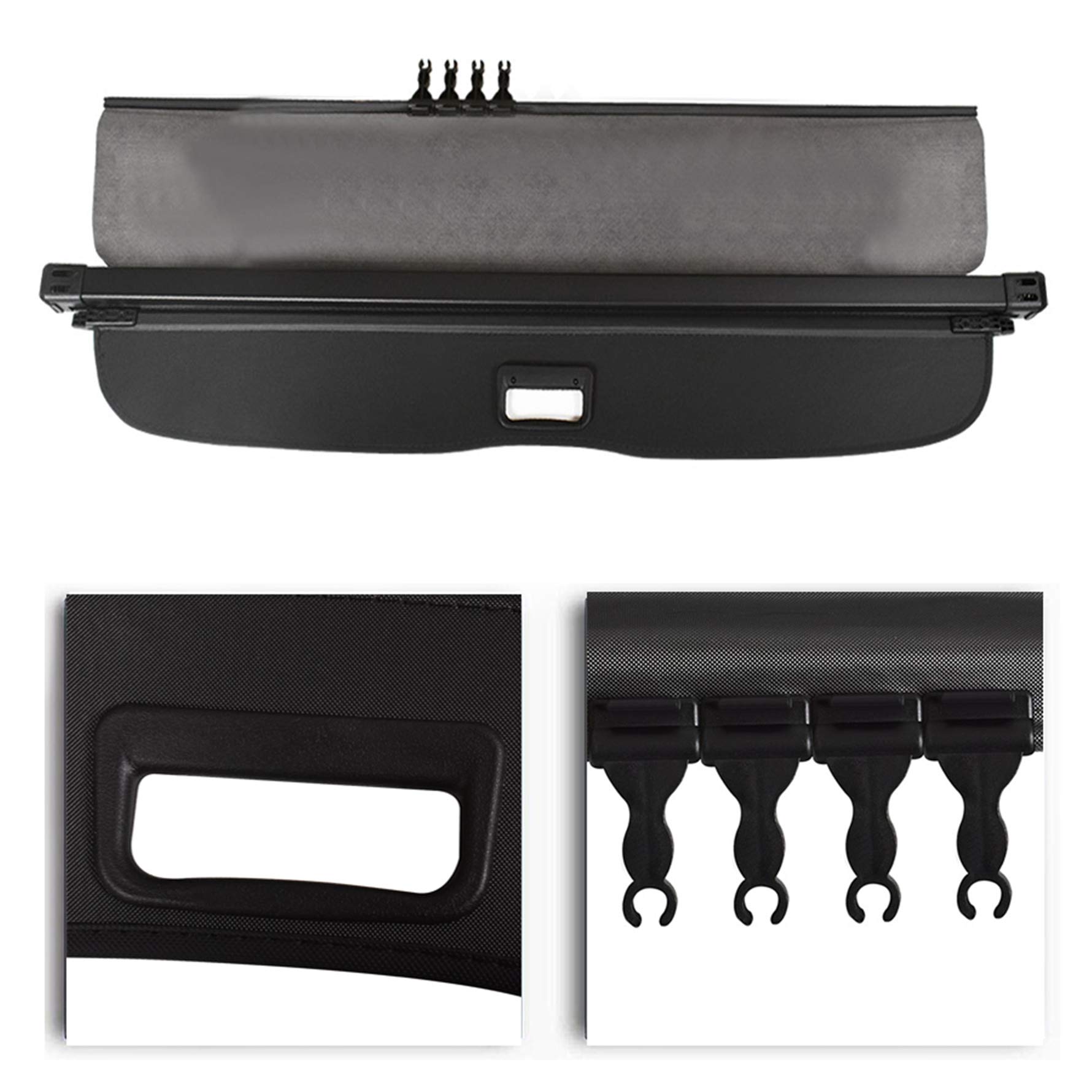 2014-2018 Subaru Forester Black Rear Trunk Cargo Cover | Manual Door Security Shade Replacement | Perfect for Road Trips & Grocery Hauling