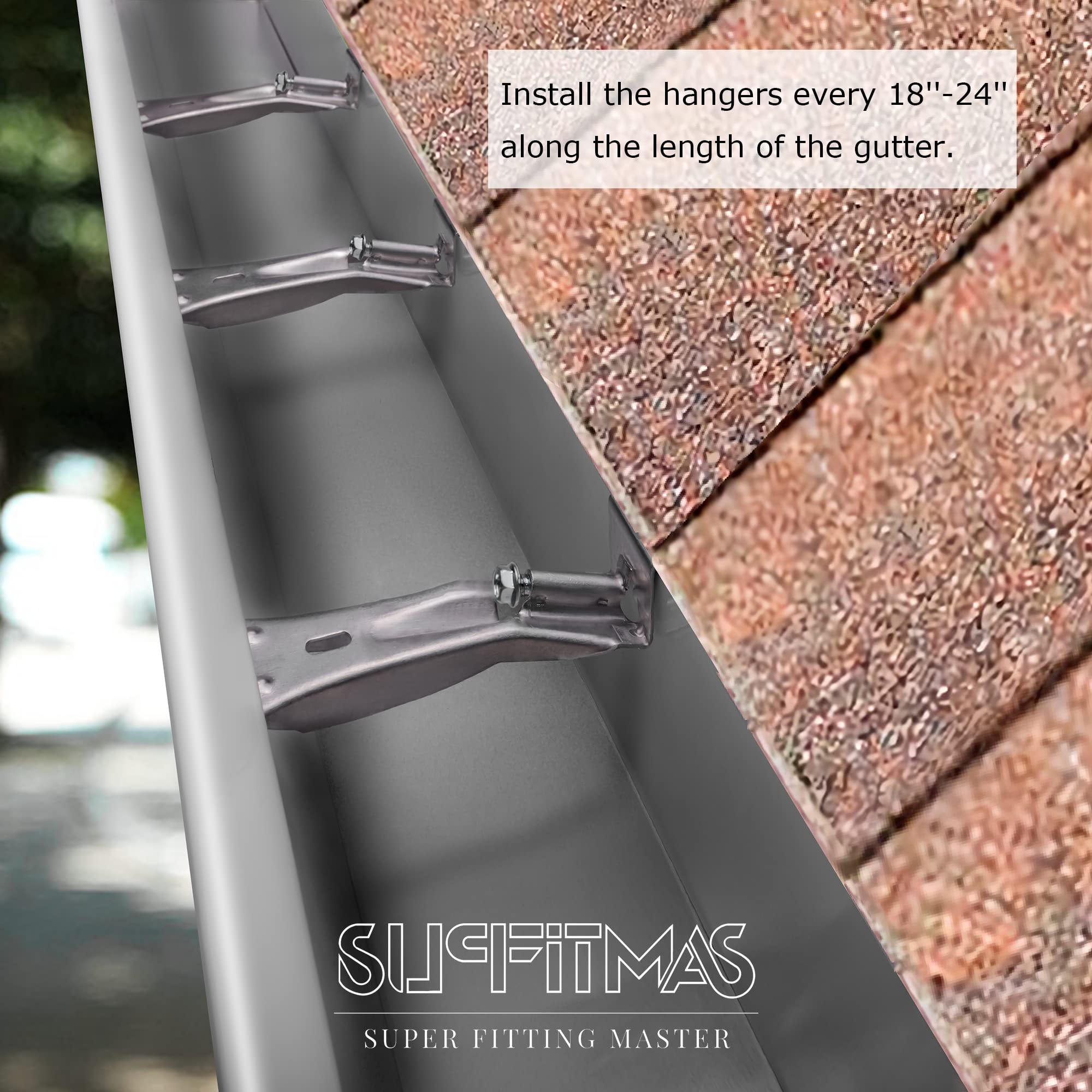 6 Inch Gutter Hangers - 22 Pack (24 Count + Free Nut Driver) | Premium Hidden Rain Gutter Guard Bracket Hooks with Screw Clip | Heavy Duty Gutter Reinforcement for Home Roof Protection & Water Drainage