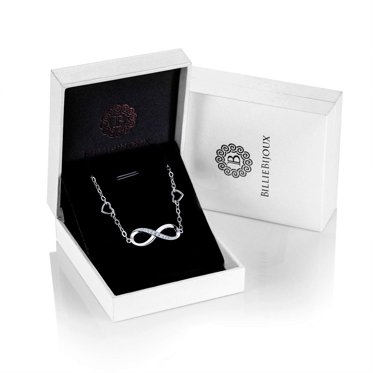 Billie Bijoux Women's 925 Sterling Silver Infinity Anklet Bracelet with Endless Love Symbol Charm - Adjustable Ankle Bracelet for Women - Perfect Gift for Her, Anniversary, Birthday & Everyday Wear
