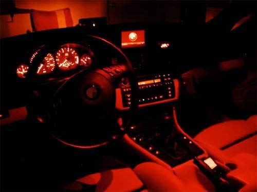 iJDMTOY 9-SMD LED Bulbs 168 194 2825 W5W T10 - Super Bright Red Replacement Bulbs for Car License Plate Lights, Parking Lights, Side Door Lights & Interior Lights | Perfect for Night Driving, Car Customization & Interior Lighting Upgrade