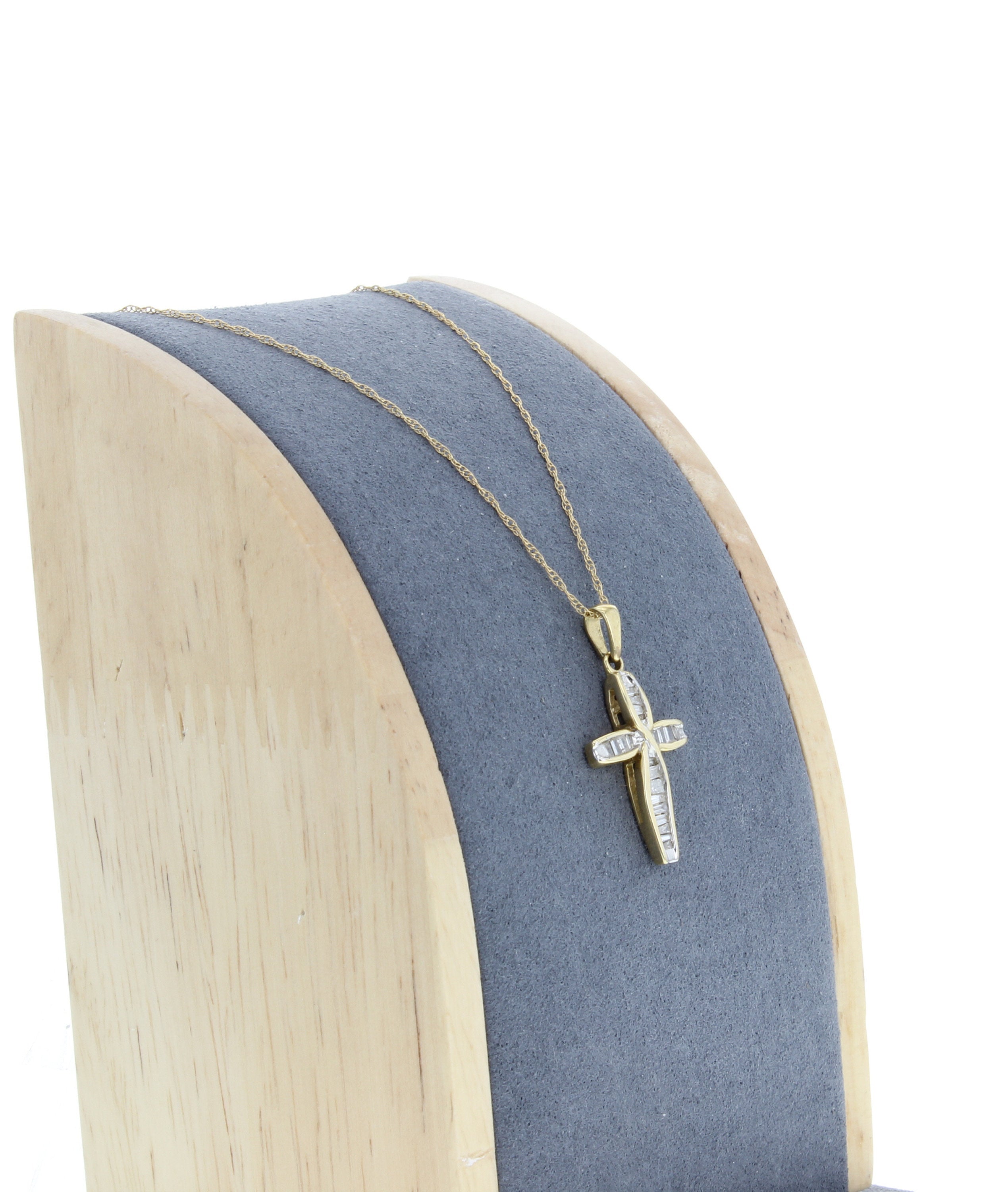 Elegant Baguette Diamond Cross Pendant Necklace for Women - Perfect for Weddings, Anniversaries & Everyday Luxury