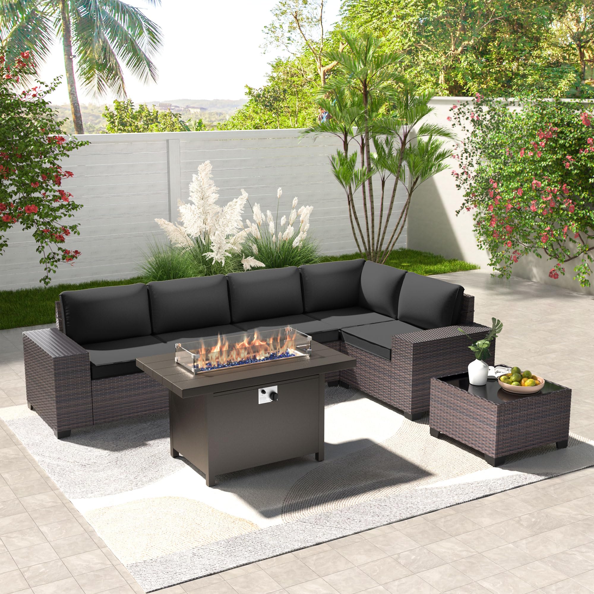 Kullavik 7-Piece Outdoor Patio Furniture Set with 43