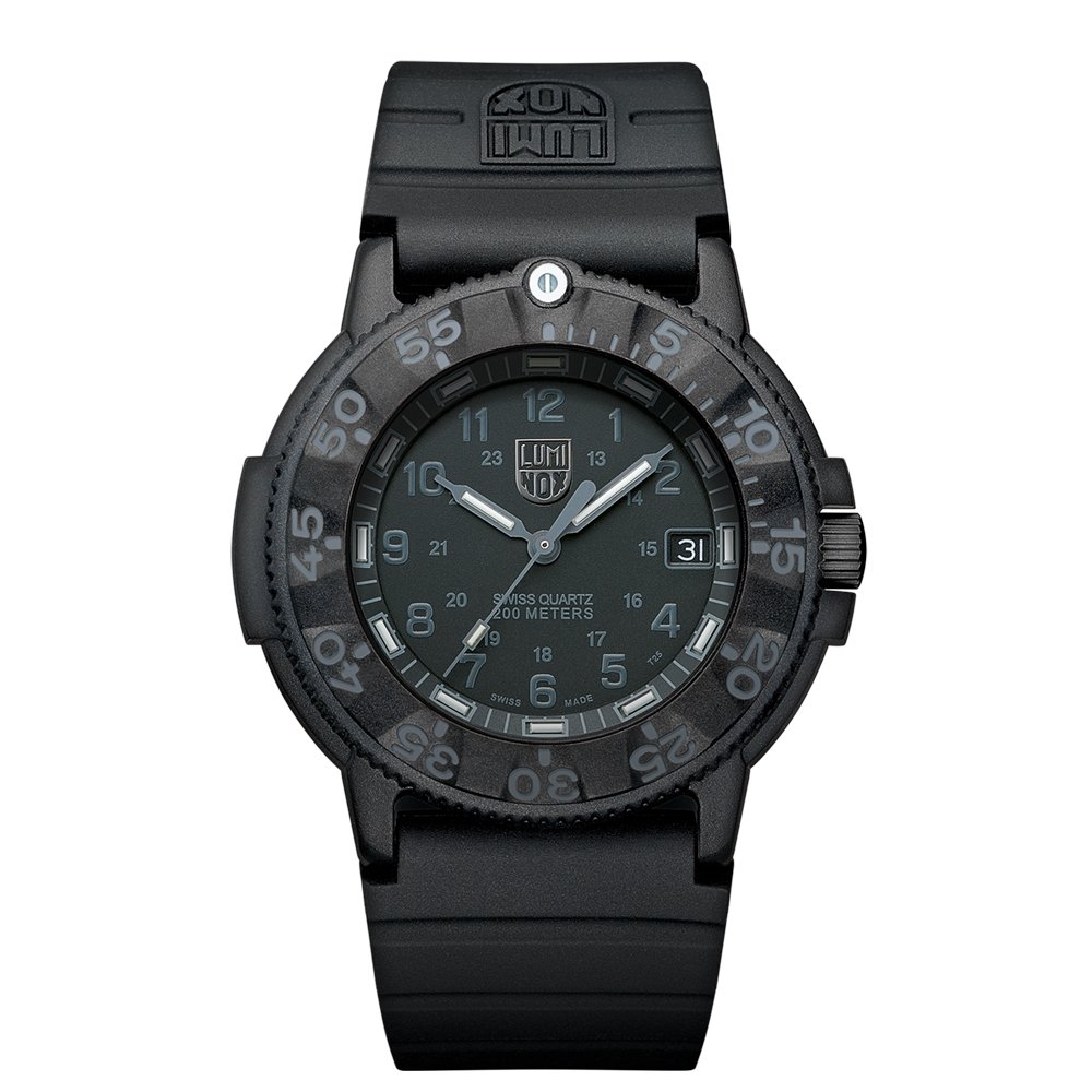 Luminox Men's 3001.BO Black Dial Quartz Watch - Durable Rubber Strap for Outdoor, Military & Tactical Use