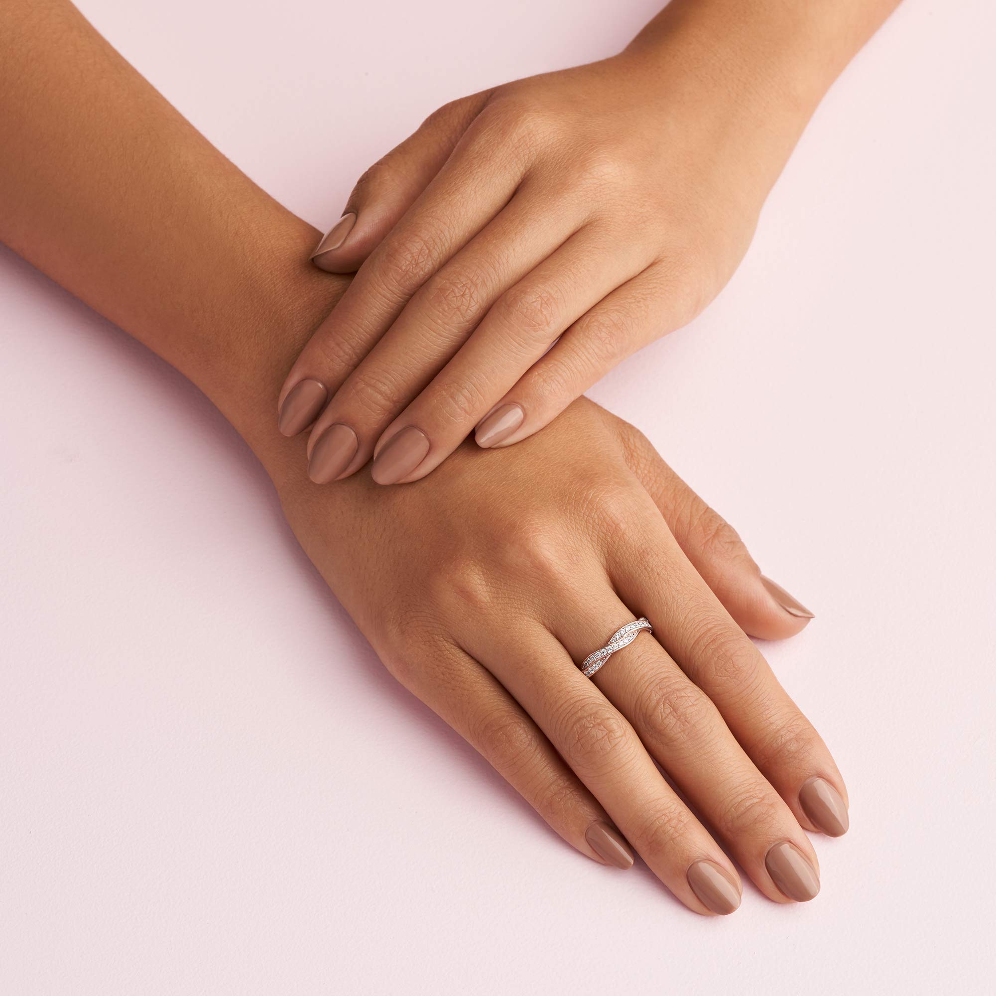 PANDORA Sparkling Twisted Lines Ring for Women - Clear Cubic Zirconia Wedding Engagement Gift - Elegant Jewelry Gift Box Included - Perfect for Anniversaries, Valentine's Day & Special Occasions