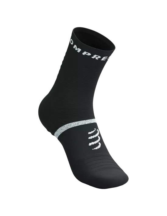 Compressport Unisex Pro Marathon Running Socks v2.0 - Black/White - High Performance Athletic Socks for Long Distance Running & Triathlon Training