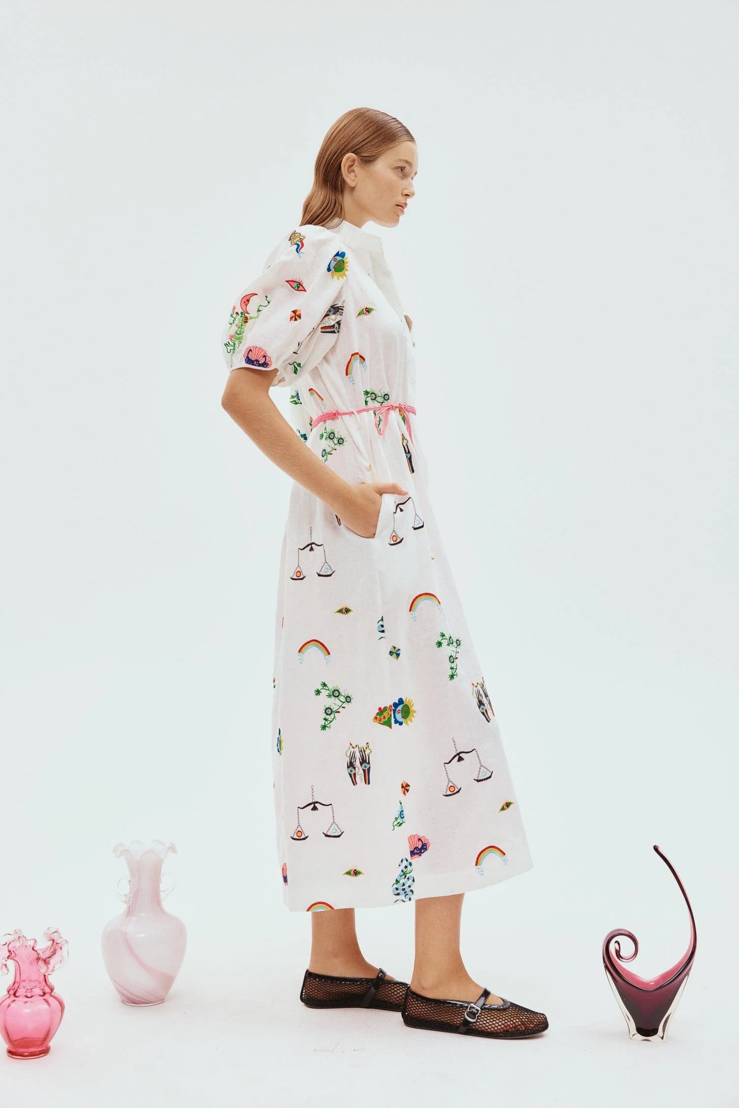 Atticus Embroidered Shirt Dress for Women - Stylish Floral Summer Casual Wear for Office, Party & Outings