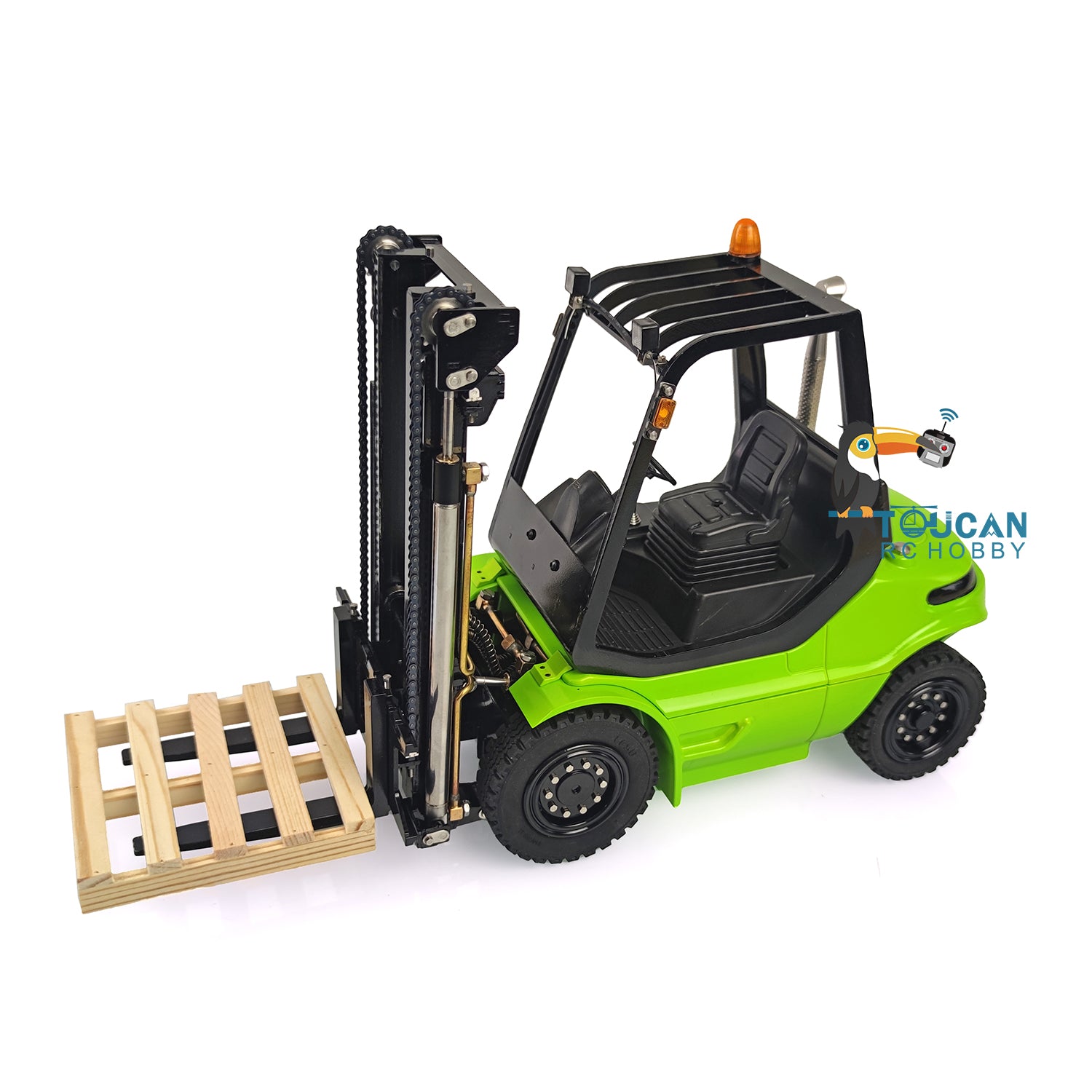 1/14 Scale Metal LESU Assembled & Painted RC Forklift Truck - RTR with Light, Sound, Motor, Servo & ESC - Includes Flysky FS Transmitter & Receiver - Perfect for Indoor/Outdoor RC Hobby, Construction Site Play & Collectors Display