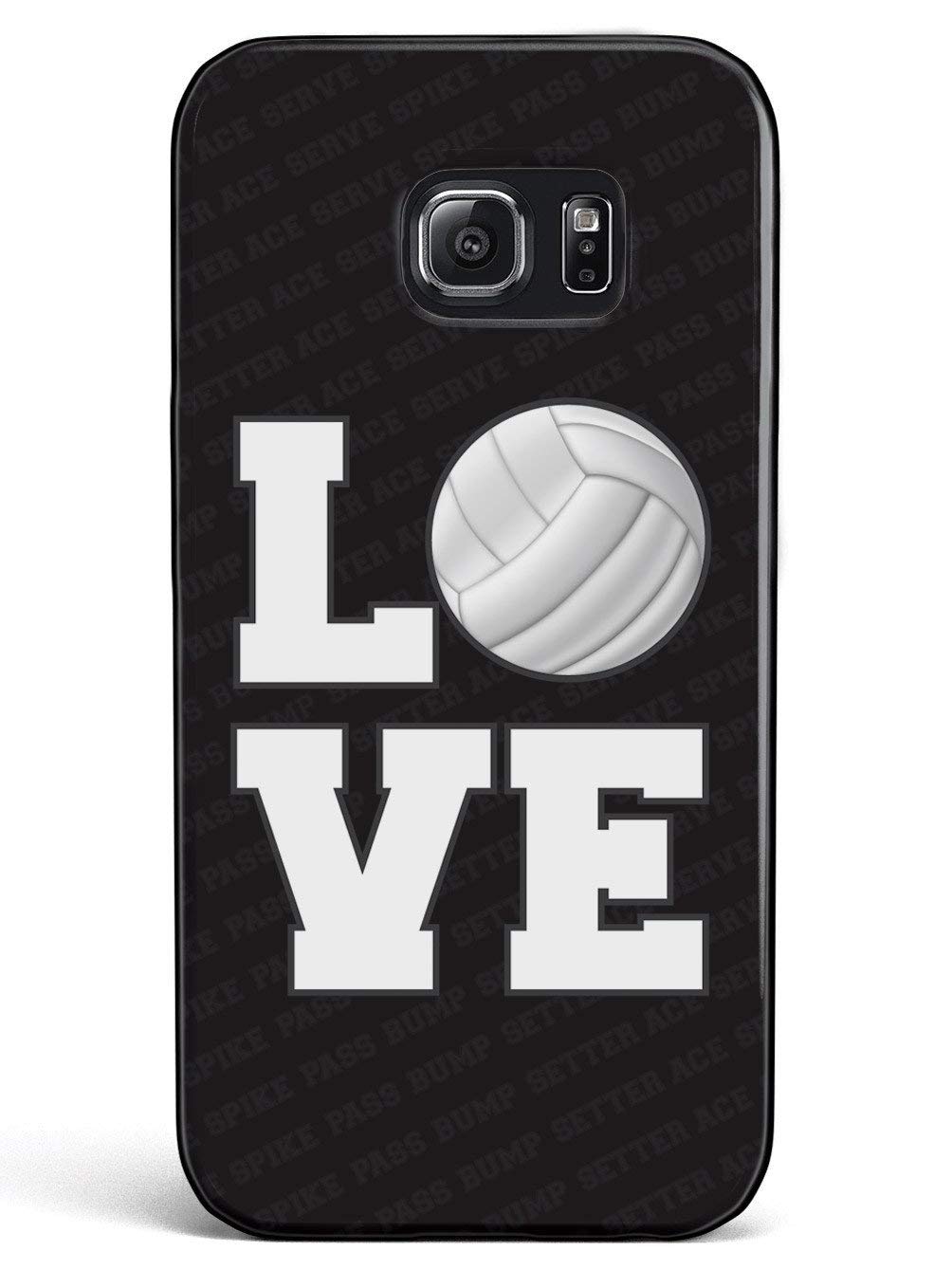 3D Textured Protective Phone Case for Samsung Galaxy S6 - Rubber Bumper Cover with L.O.V.E. Volleyball Design - Durable Shockproof Case for Everyday Use, Sports & Outdoor Activities