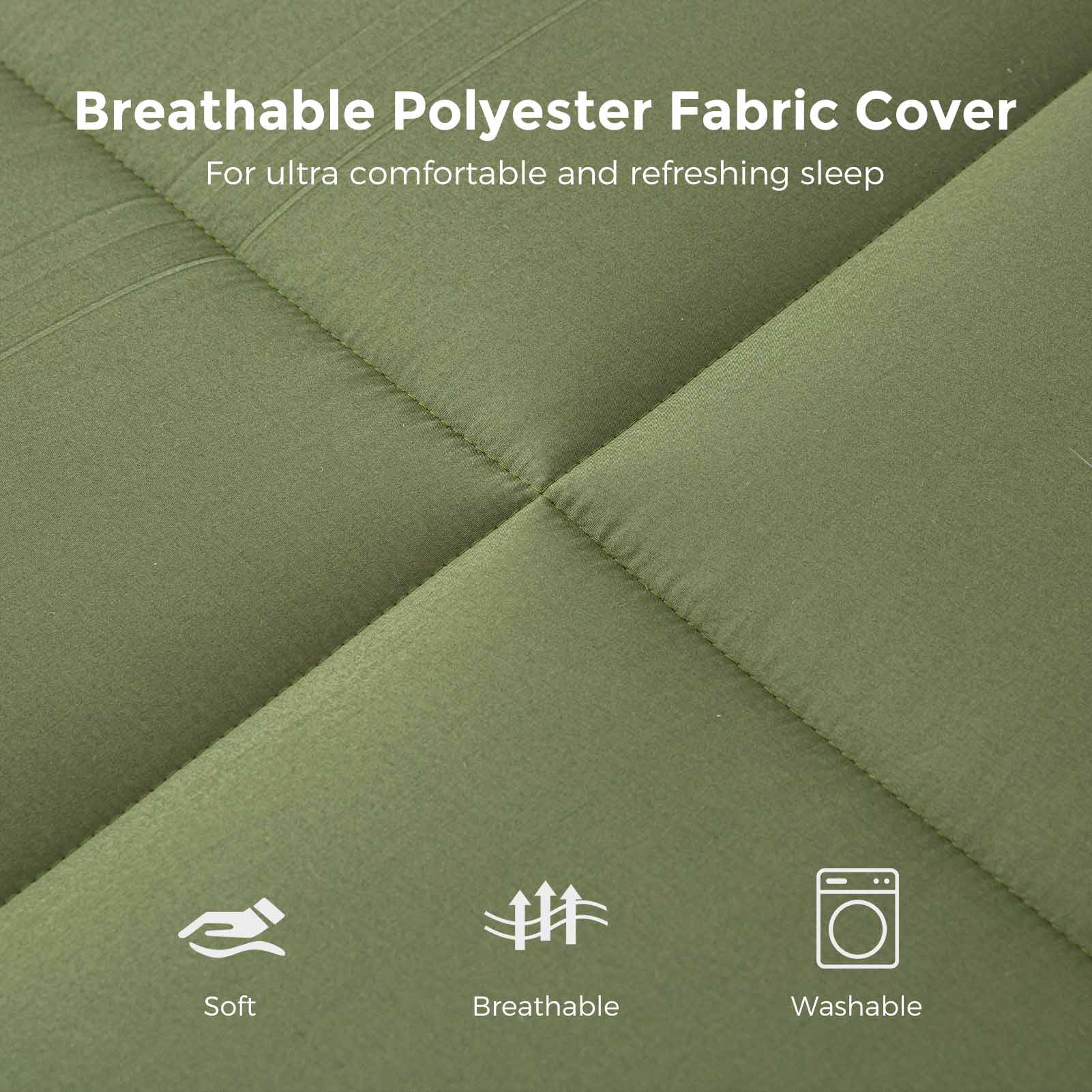 MAXYOYO 8 Inch Futon Mattress - Super Thick Square Quilting Japanese Floor Bed - Green - Perfect for Small Spaces, Guest Rooms & Minimalist Home Decor