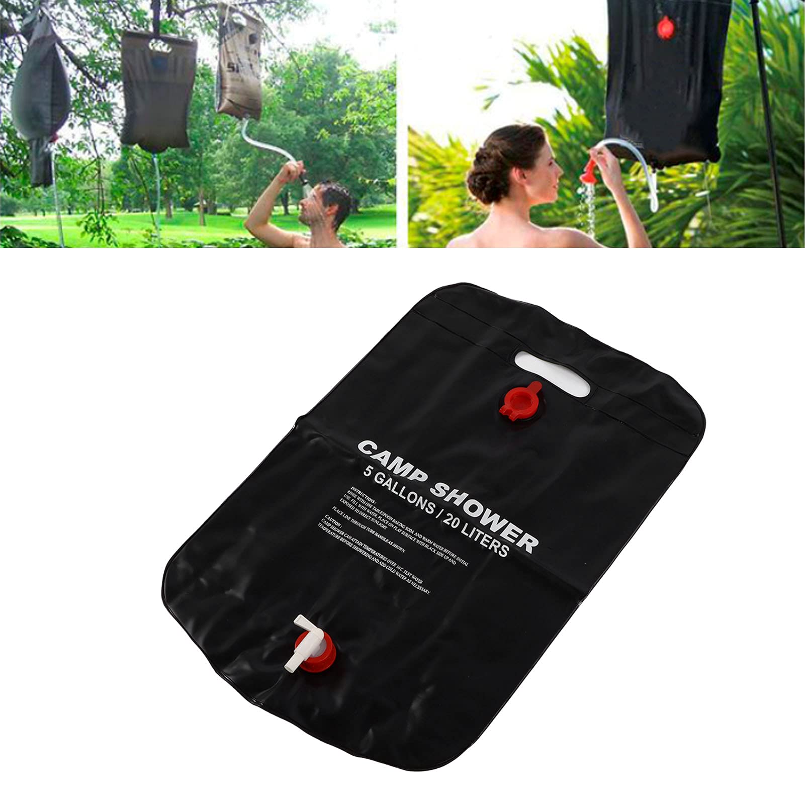 2 Pack Portable 20L Heating Bath Bags - Foldable Shower Bag with Excellent Heat Retention for RV, Camping & Travel | Perfect for Outdoor Showers, Caravan Trips & Off-Grid Living