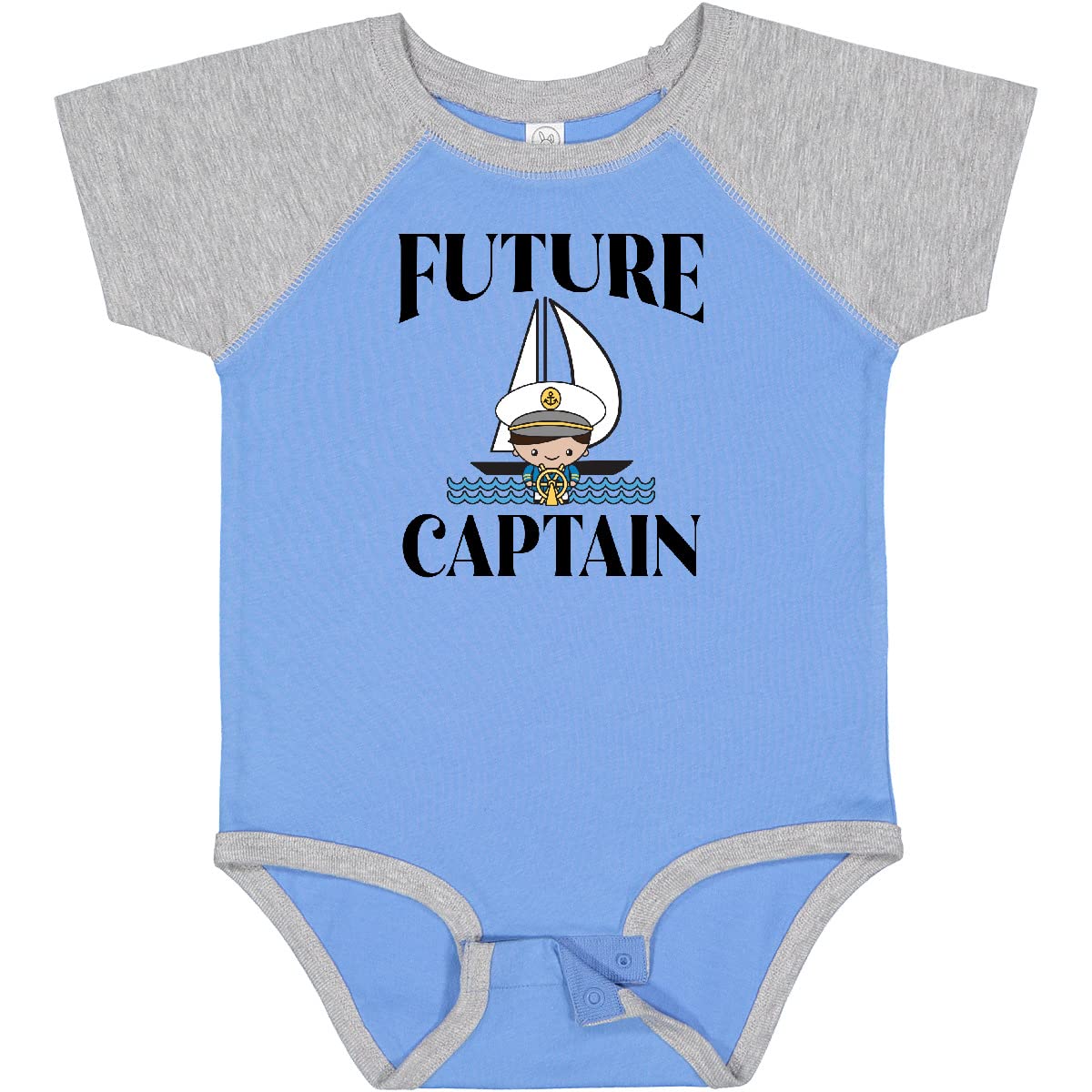 Inktastic Adorable Baby Boy Sailing Captain Outfit - 100% Cotton Infant Bodysuit for Newborns & Toddlers - Perfect for Nautical Theme Parties, Photo Shoots & Everyday Wear