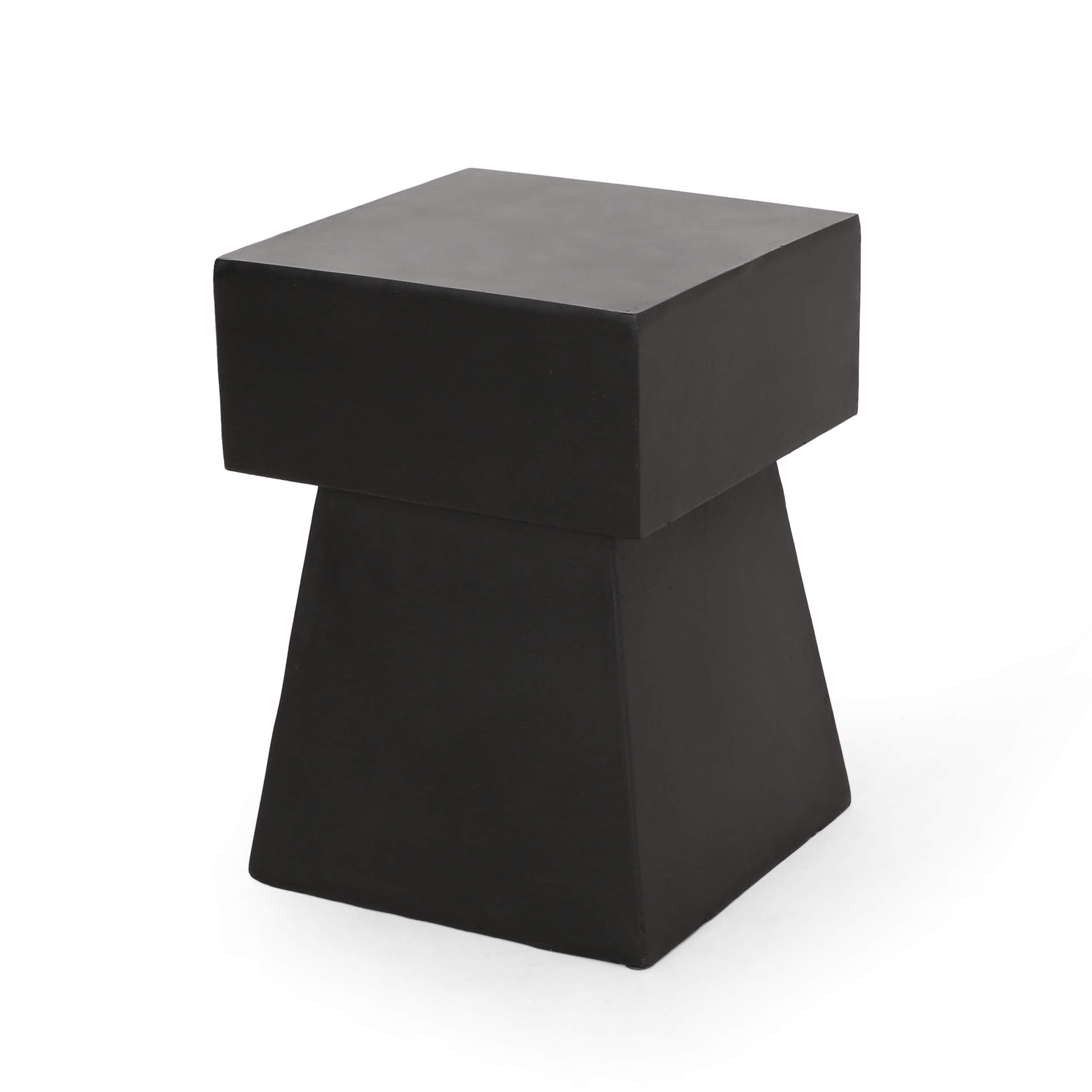 Christopher Knight Home Jack Outdoor Modern Side Table - Matte Black End Table for Patio, Garden, Poolside & Deck - Weather-Resistant Accent Table for Outdoor Furniture