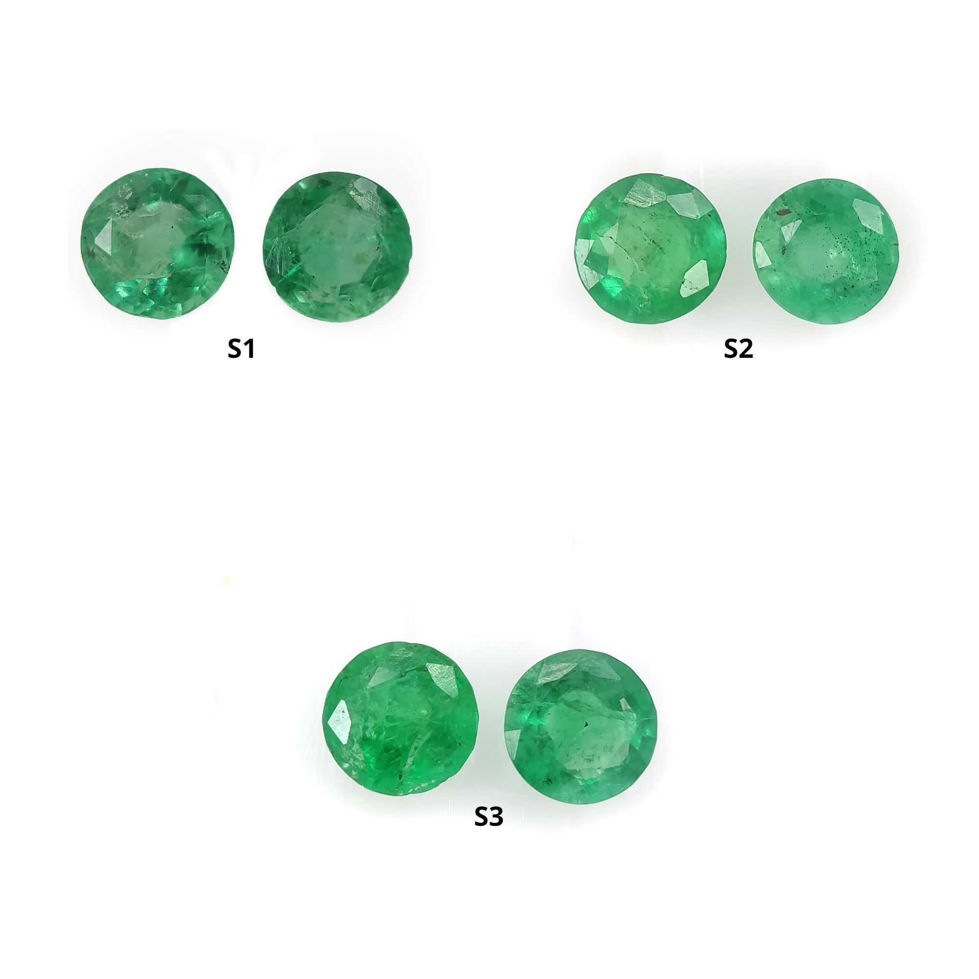 Natural Untreated Green Emerald Gemstone Round Cut Pairs for Jewelry Making - Perfect for Rings, Earrings & Necklaces