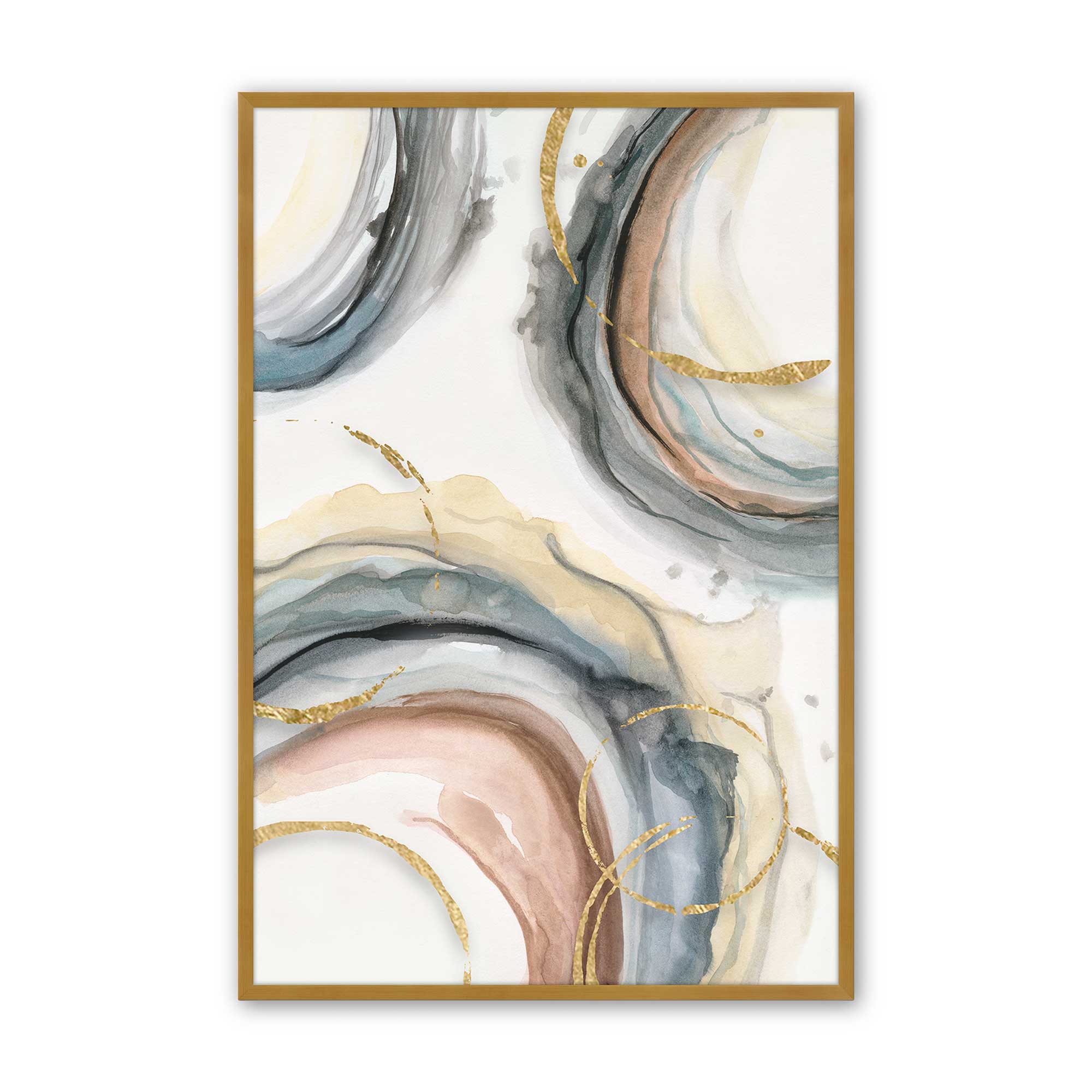 Golden Echoes v2 Print - Premium Wall Art Decor for Living Room, Bedroom & Office - Modern Abstract Canvas Painting for Home & Office Decor