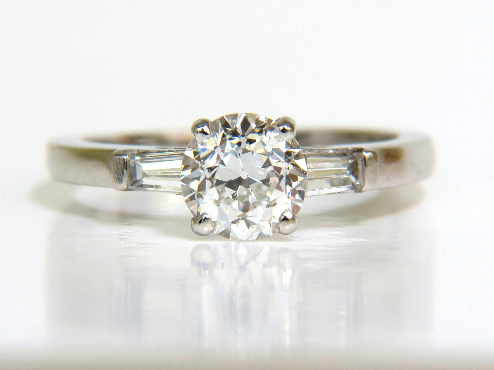 1.21CT GIA Certified European Cut Diamond Ring - F Color VS2 Clarity Platinum Band for Engagement, Wedding & Anniversary Gifts