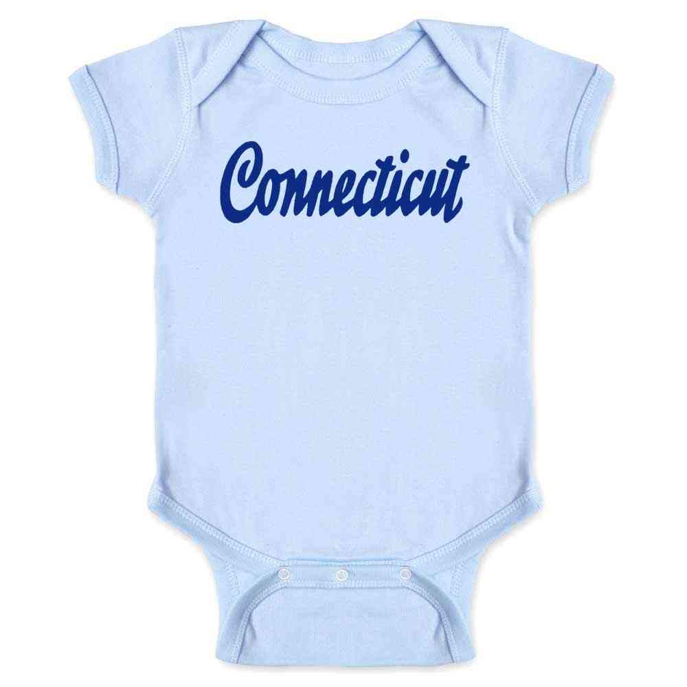 Connecticut Retro Vintage Travel T-Shirt for Baby Toddler Kids - Boys & Girls Unisex Tee - Perfect for Family Vacations & Road Trips