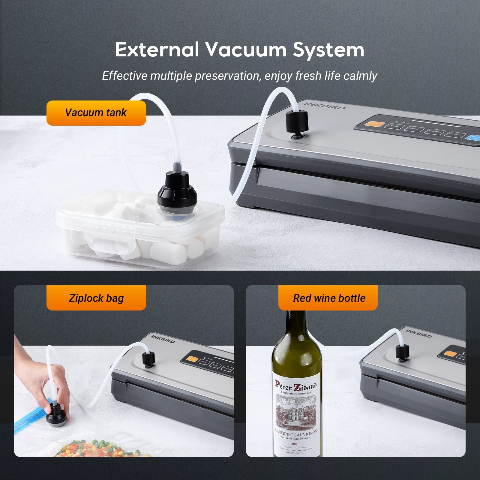 INK VS06 Vacuum Sealer Machine for Food Preservation - Compact & Powerful Home Kitchen Appliance for Sous Vide, Meal Prep, and Long-Term Food Storage