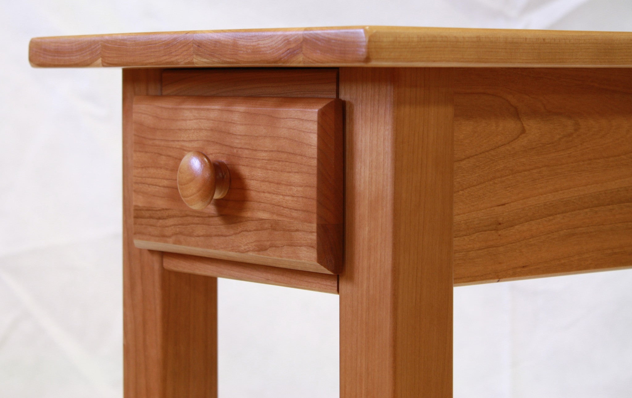 Narrow Cherry Shaker Style End Table with Drawer - Nightstand, Living Room Side Table, Bedroom Accent Furniture for Small Spaces