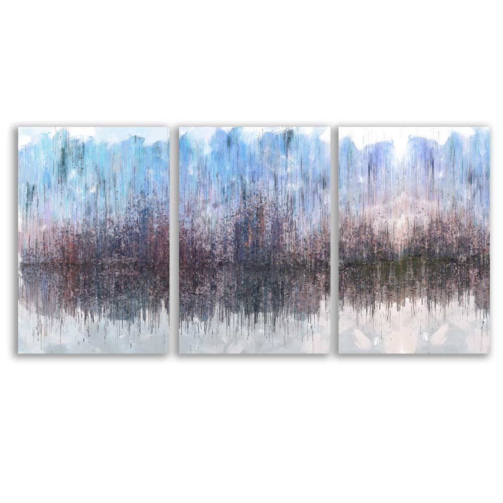 Wall26 - Set of 3 Modern Abstract Color Block Canvas Wall Art Panels - Stretched & Framed Ready to Hang - 24
