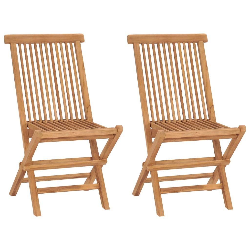 Premium Folding Teak Wood Chairs for Balcony, Terrace, Garden – 2-Piece Set Indoor & Outdoor Weatherproof Patio Dining Chairs (Perfect for Relaxing, Entertaining & Outdoor Dining)